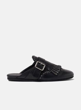 Scarosso Gaia Black Studded Black - Calf GAIAMULE
