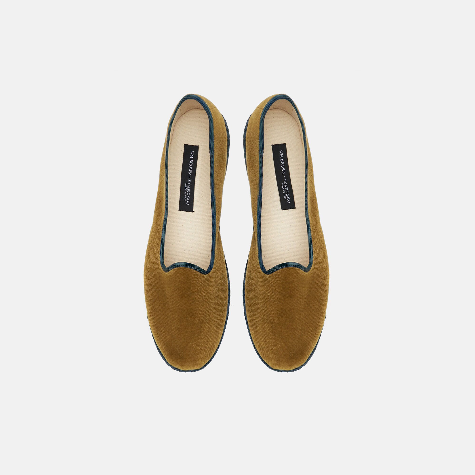 Scarosso William IV Olive Grün - Samt OLIVESLIP