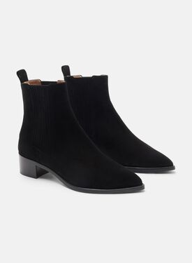 Olivia Schwarz Veloursleder Scarosso: Schwarz - Veloursleder OLIVIACHEL