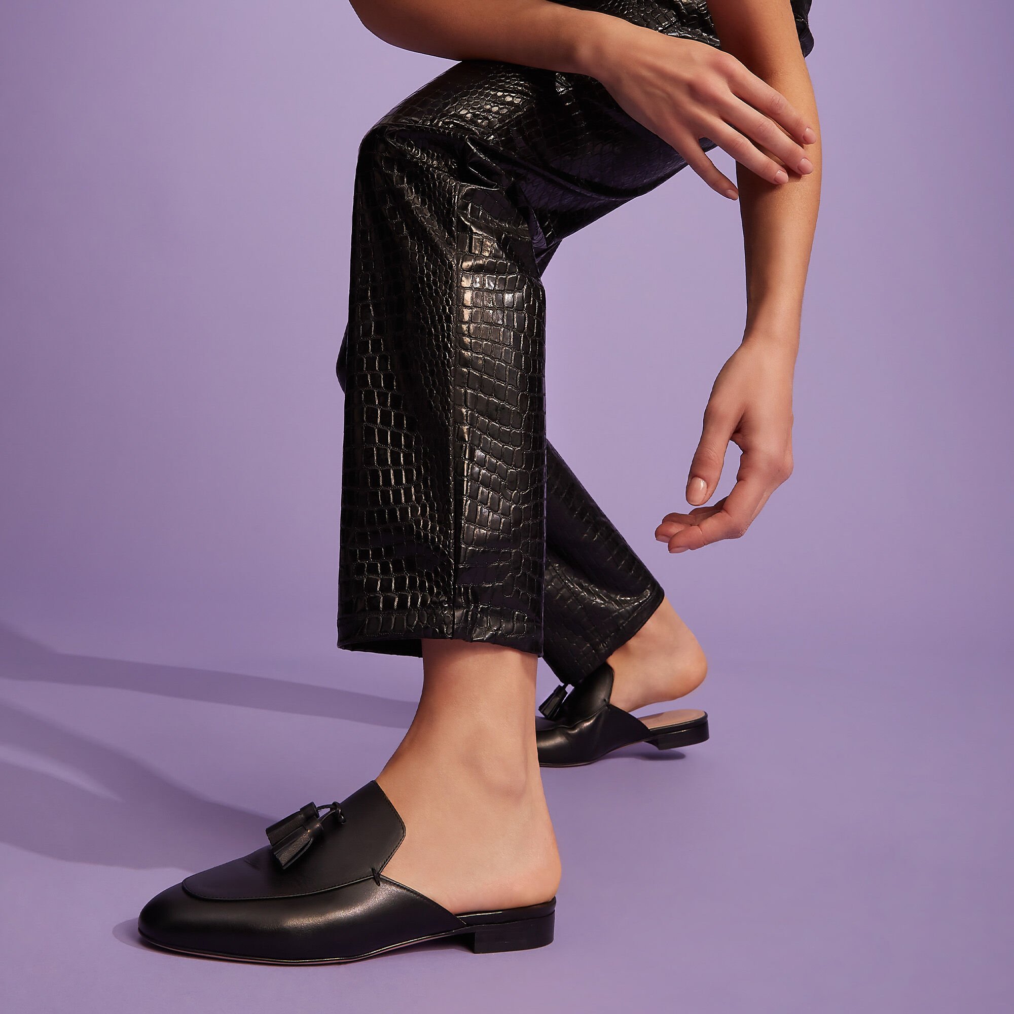 Scarosso Giorgina Black Black - Calf GIORGINAMULE