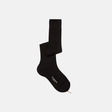 Scarosso 黑色羊毛及膝袜 黑色 - 羊毛 KNEEWOOLSOCK