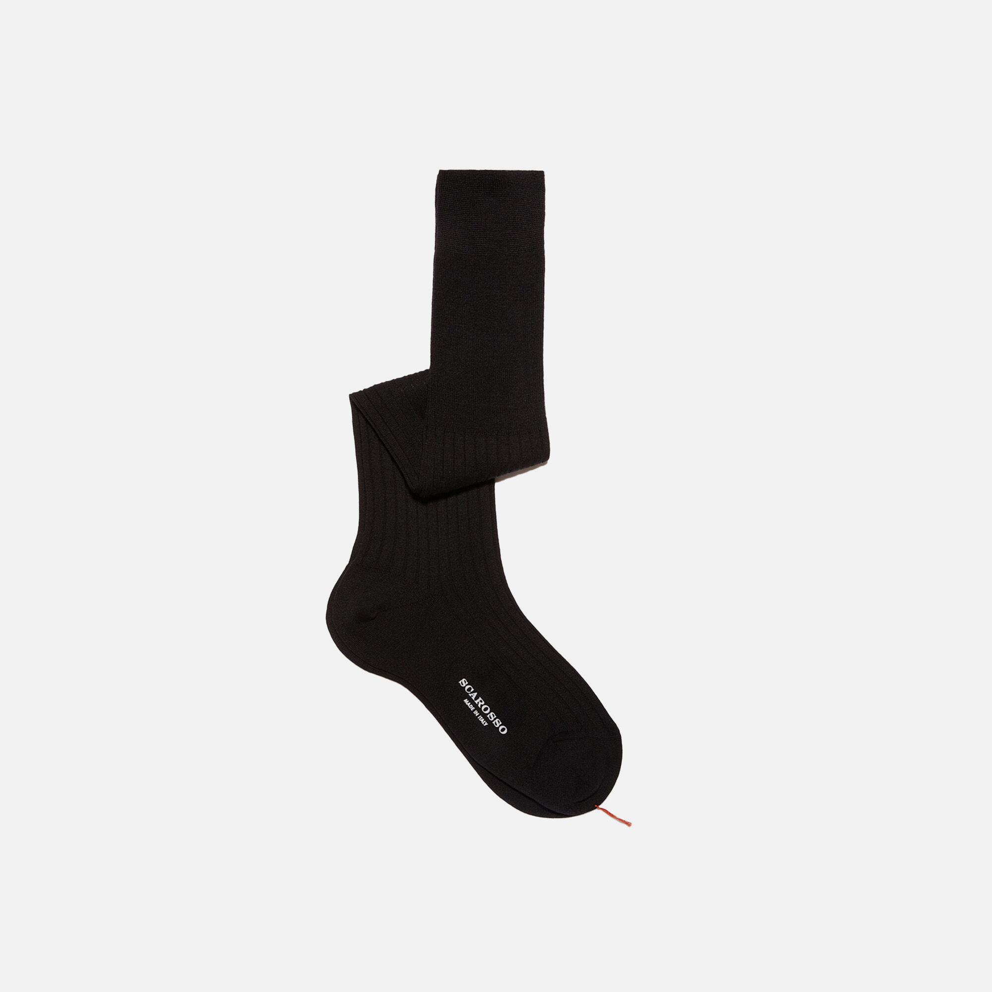 Scarosso 黑色羊毛及膝袜 黑色 - 羊毛 KNEEWOOLSOCK