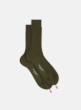 Scarosso Green Cotton Calf Socks Navy - Cotton CALFCOTTSOCK