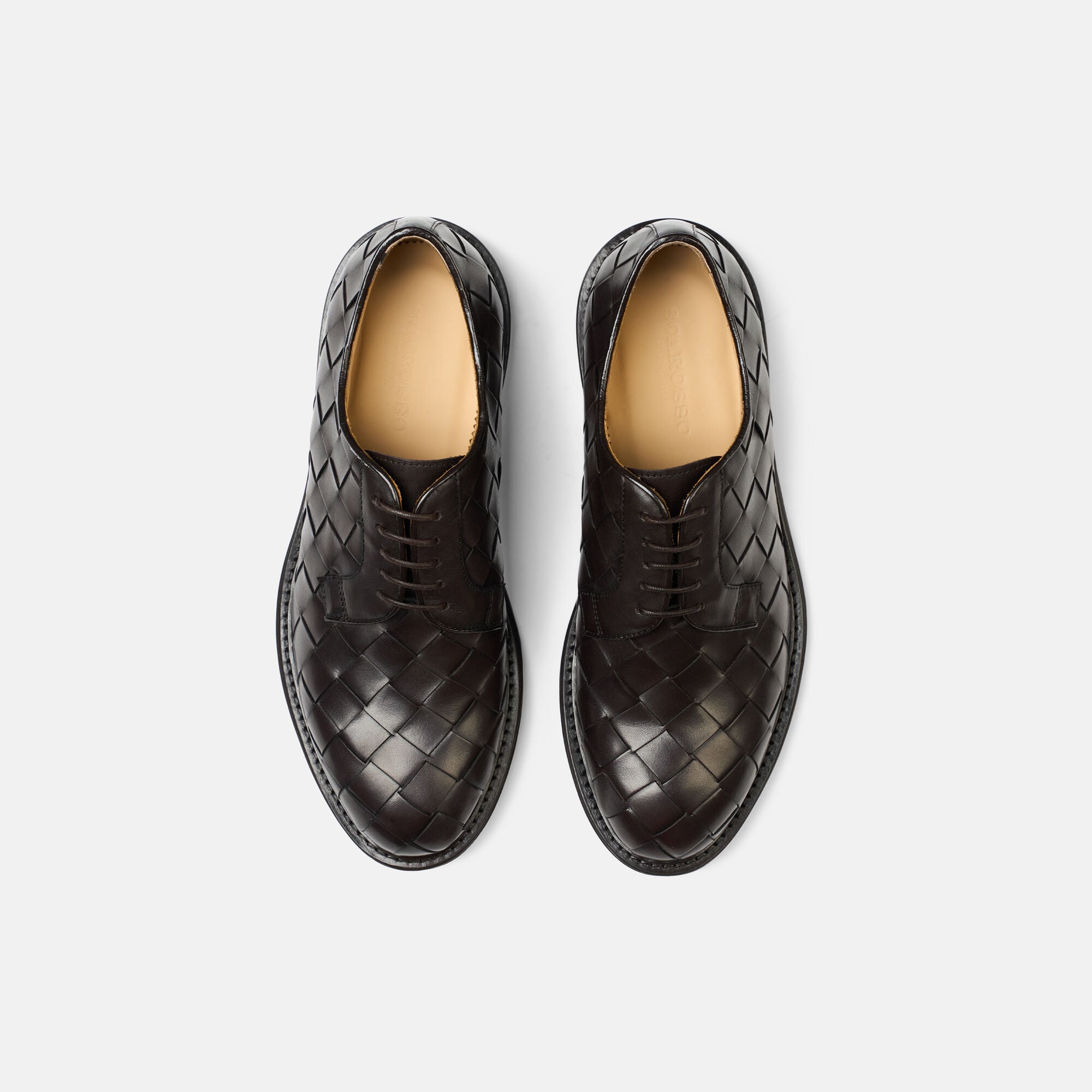 Harry Brown Woven Scarosso: Dark Brown - Calf HARRYDERB