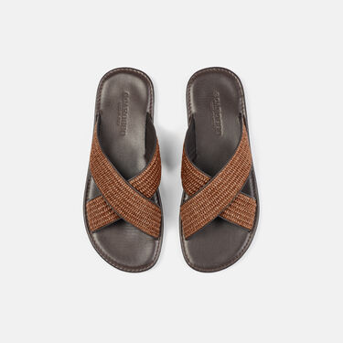 Ettore Brown Raffia Scarosso: Brown - Raffia ETTORESAND