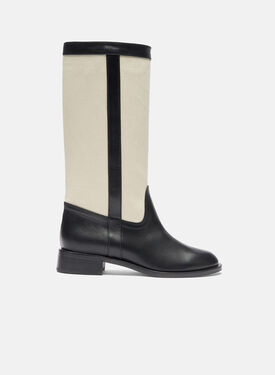 Scarosso Tess Black Canvas Silver - Calf CARRABOOT