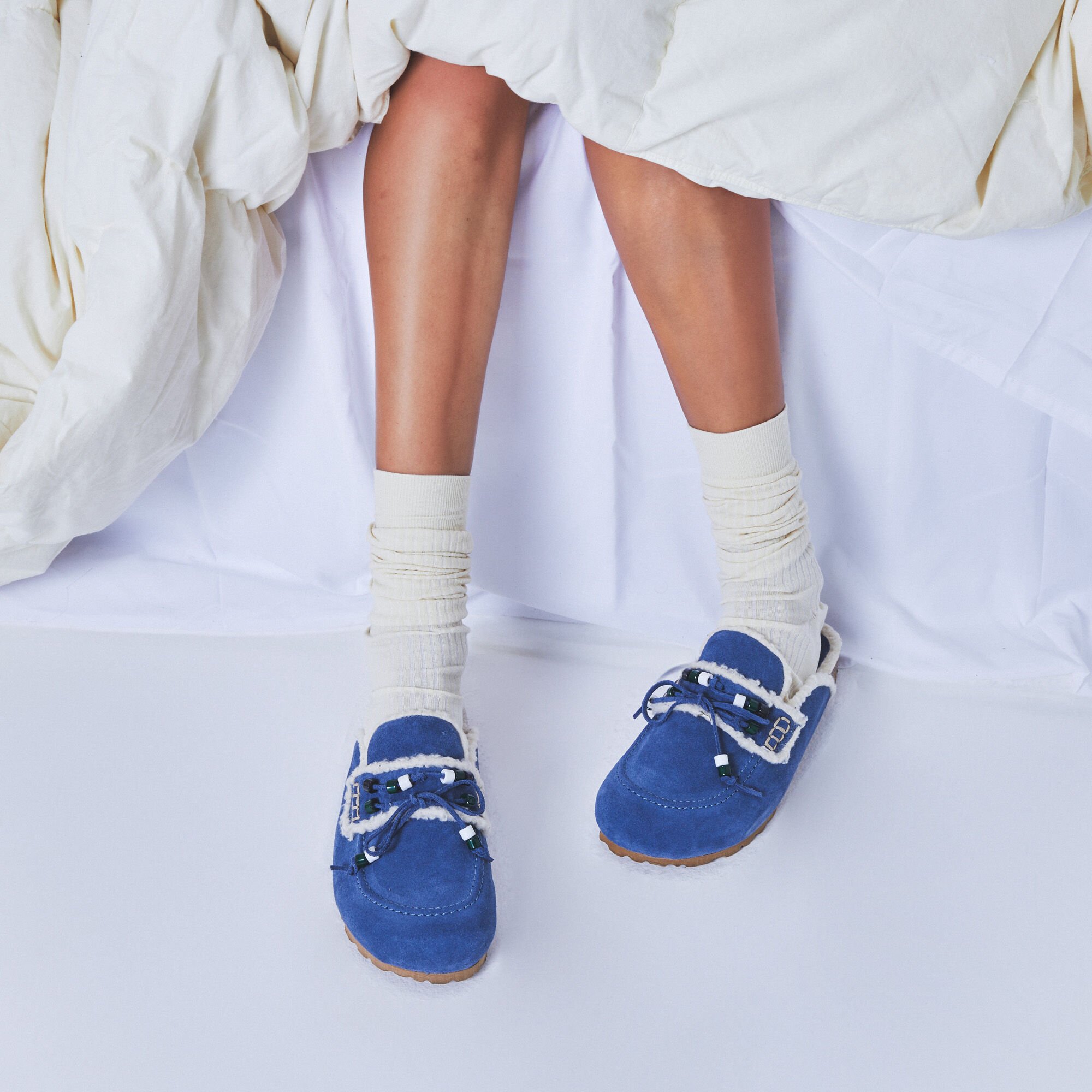 Scarosso Gita Abendblau Abendblau - Veloursleder GITAMULE