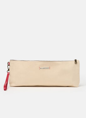 Pouch Ecrù Scarosso: Ecrù - Cotton POUCHTBAG