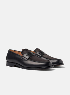 Aaron Black Pony Scarosso: Black - Calf AARONLOAF