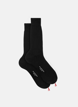 Scarosso Black Cotton Calf Socks Navy - Cotton CALFCOTTSOCK