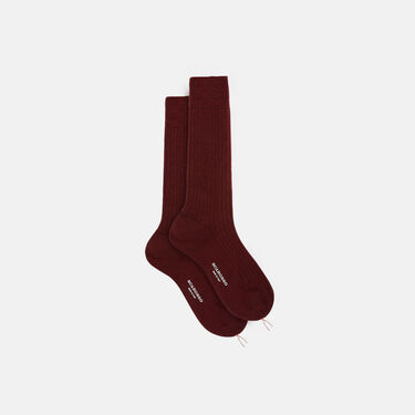 Scarosso Burgundy Wool Calf Socks Burgundy - Wool CALFWOOLSOCK
