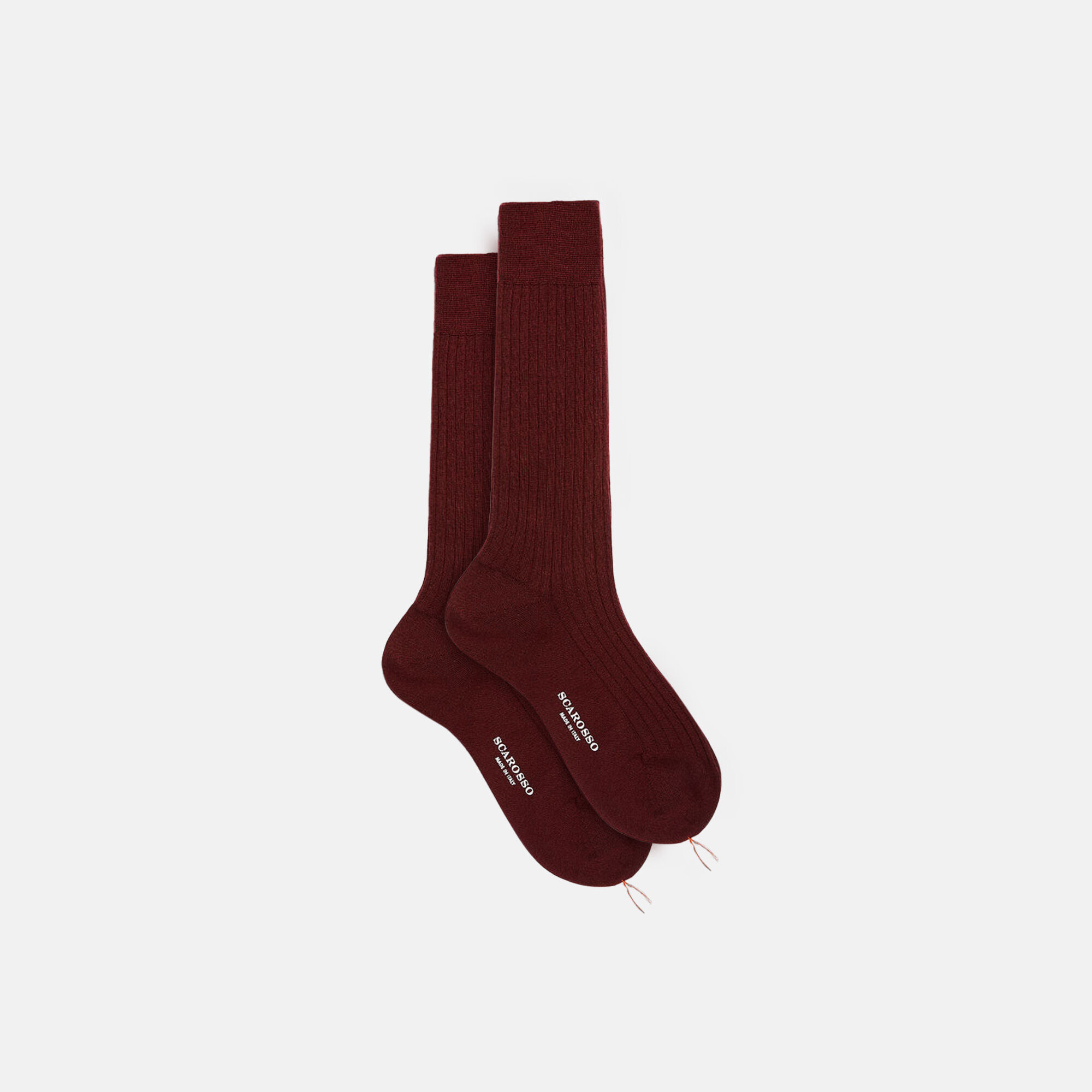 Scarosso Burgundy Wool Calf Socks Burgundy - Wool CALFWOOLSOCK