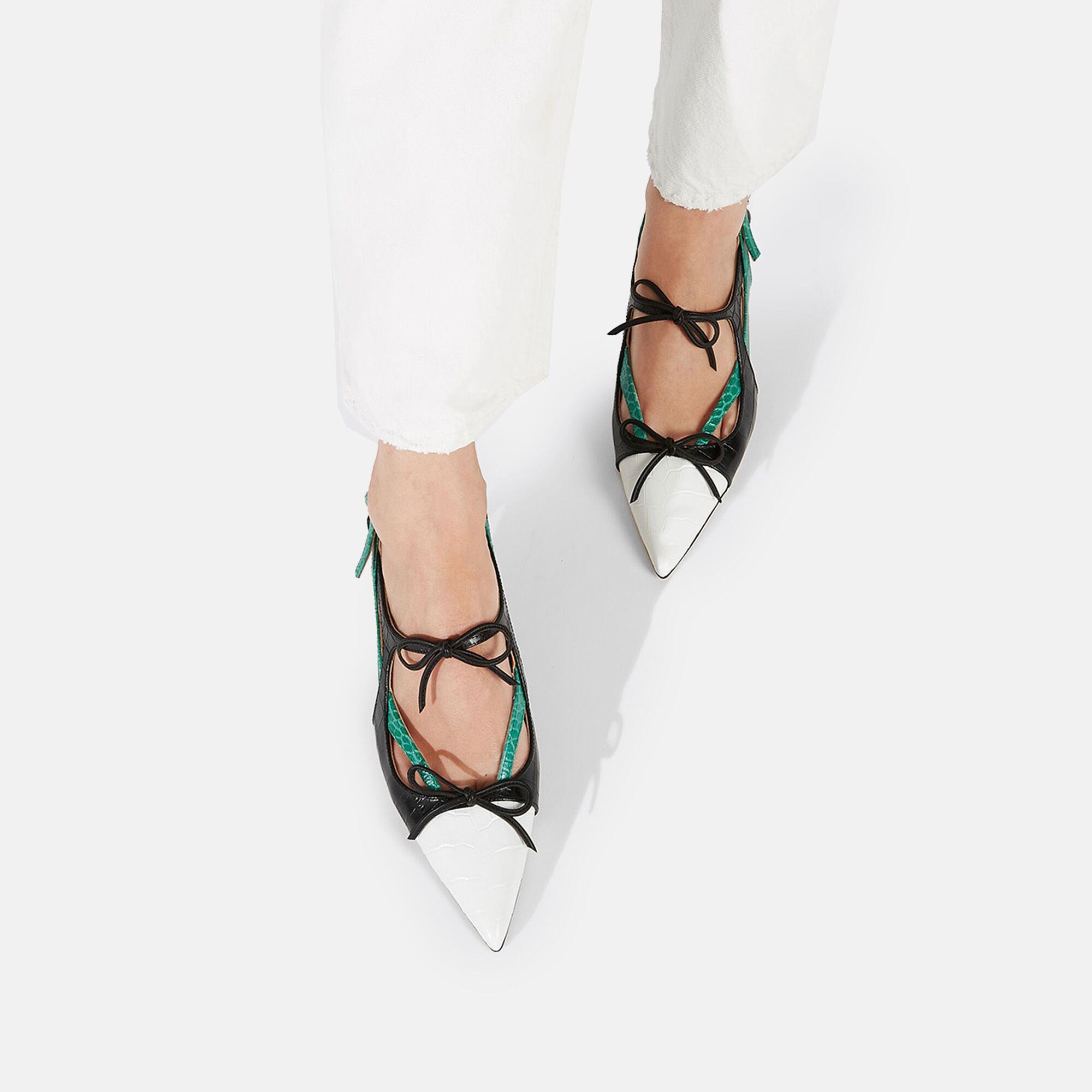 Scarosso Crush Multicolor - Croco-printed calf BLAZINGPUMP