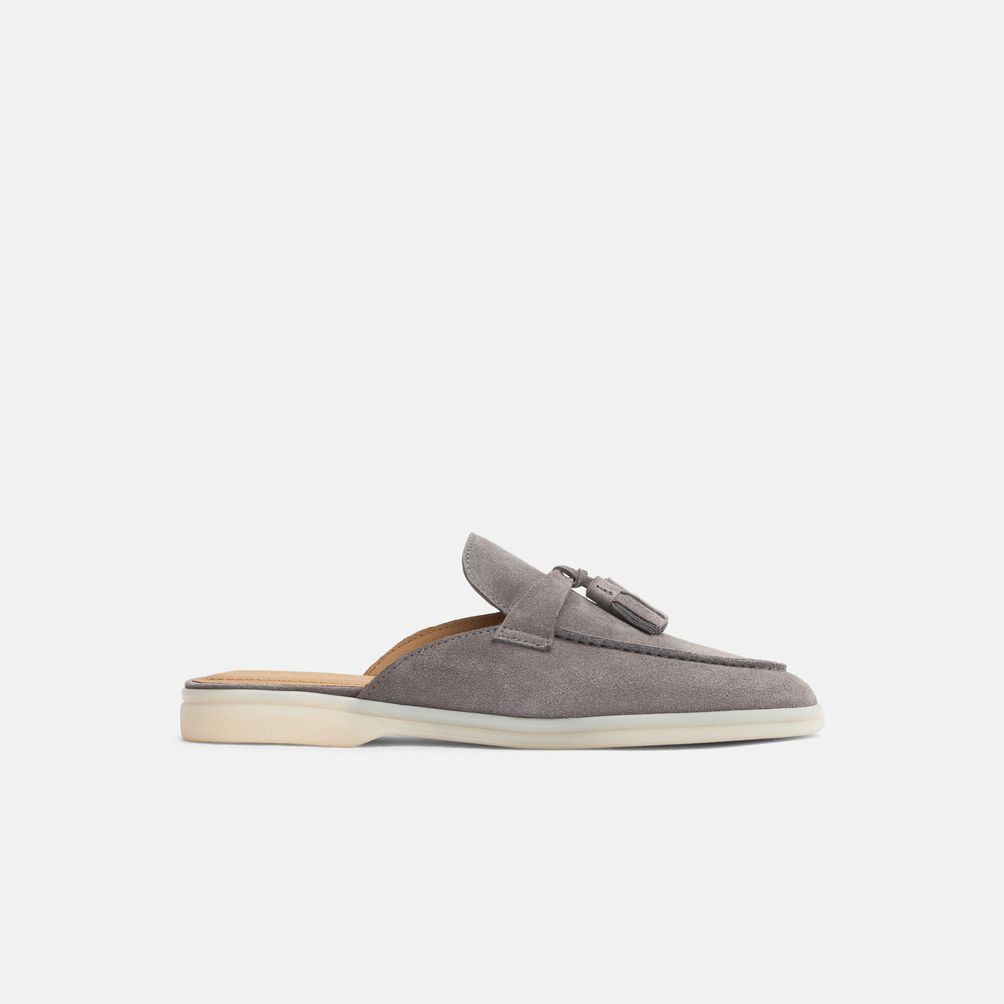 Gray suede mules cheap
