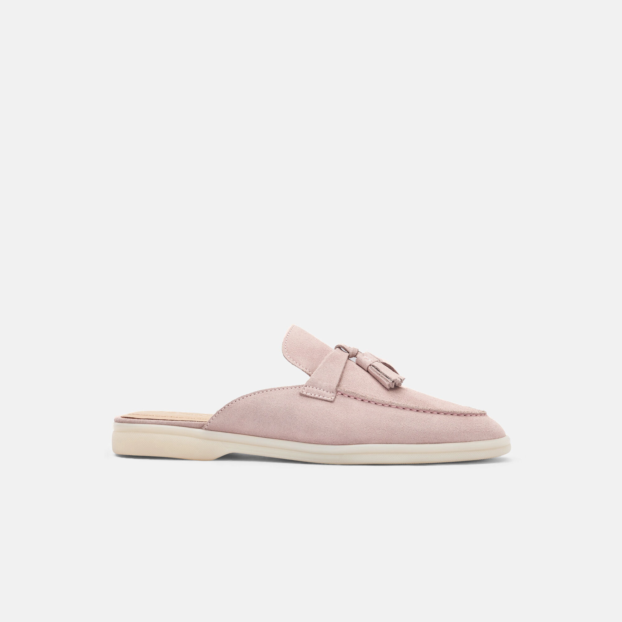 Pink suede mules cheap