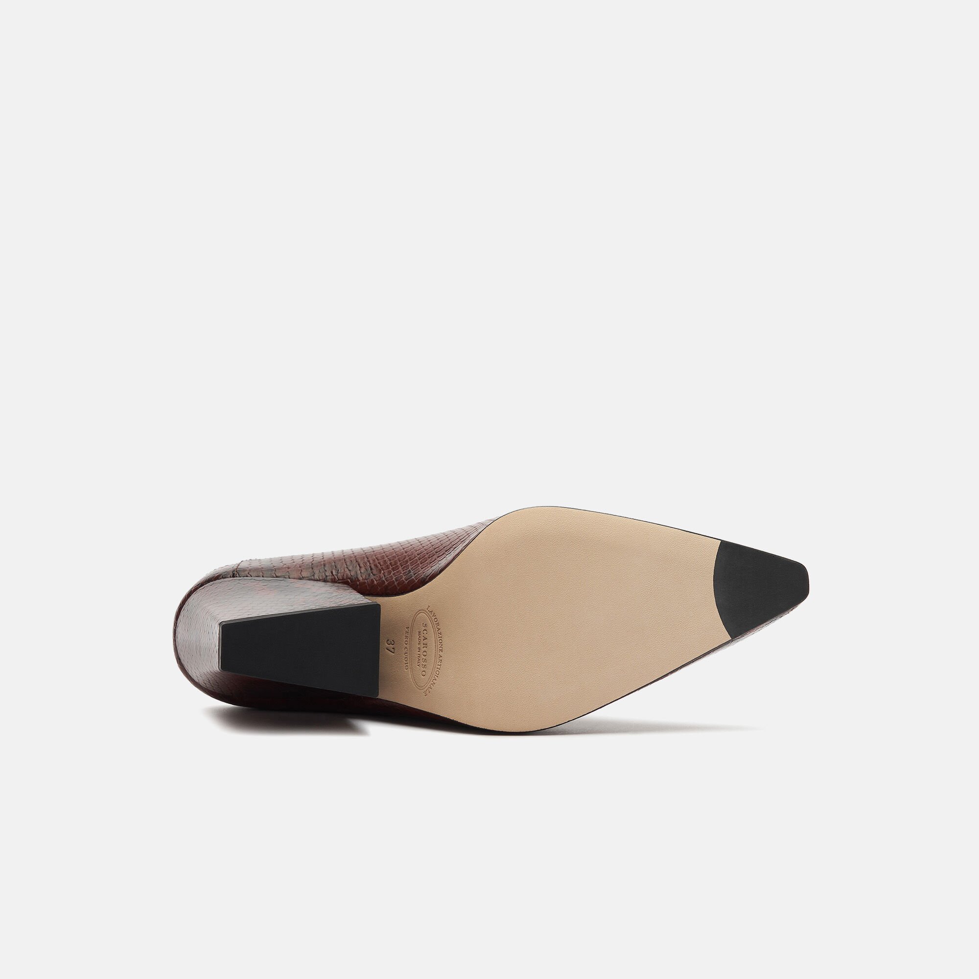 Scarosso Holly Serpent Marron Marron - Veau imprimé serpent HOLLYMULE