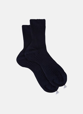 Scarosso Blue Cotton Ankle Socks Black - Cotton ANKLCOTTSOCK