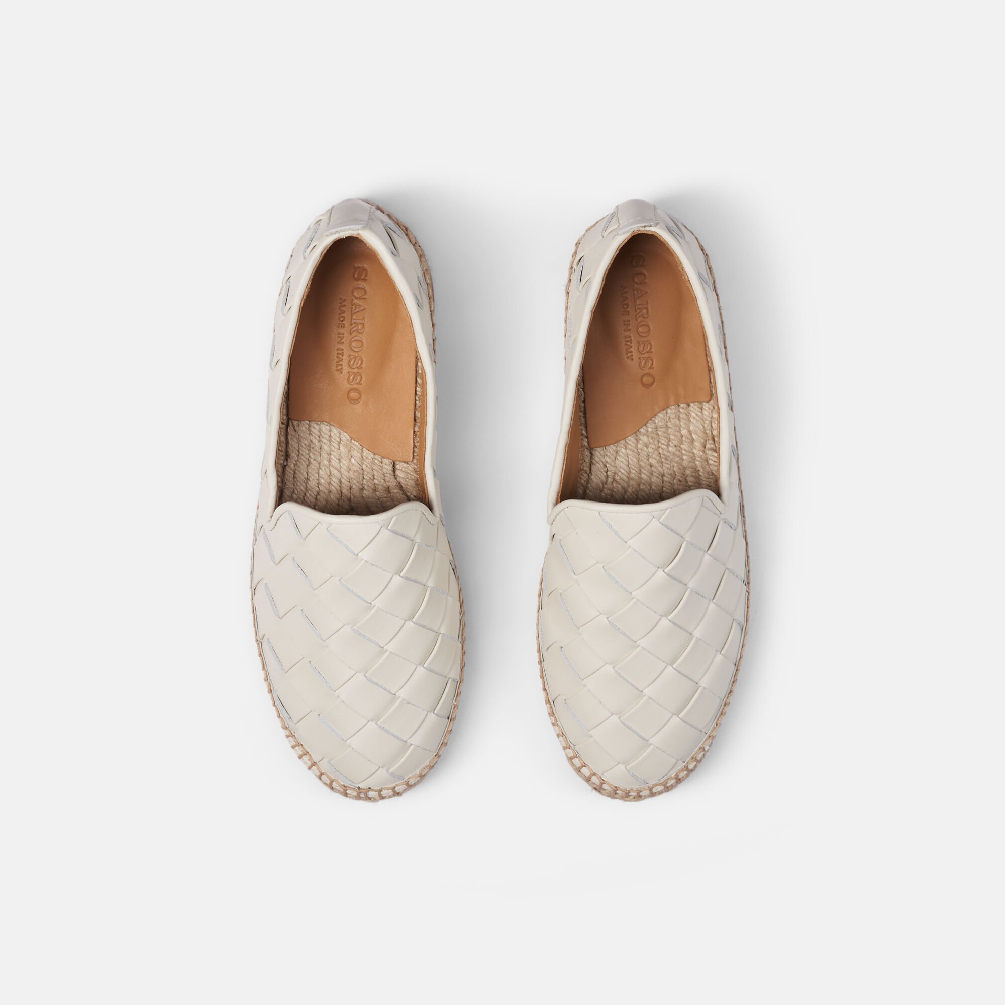 Scarosso Martina Off-White geflochten Off-White - Kalbsleder MARTINAESPA