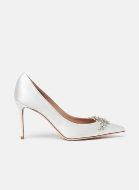 Scarosso Greta Satin Strass Nude - Calf MIRANDAPUMP