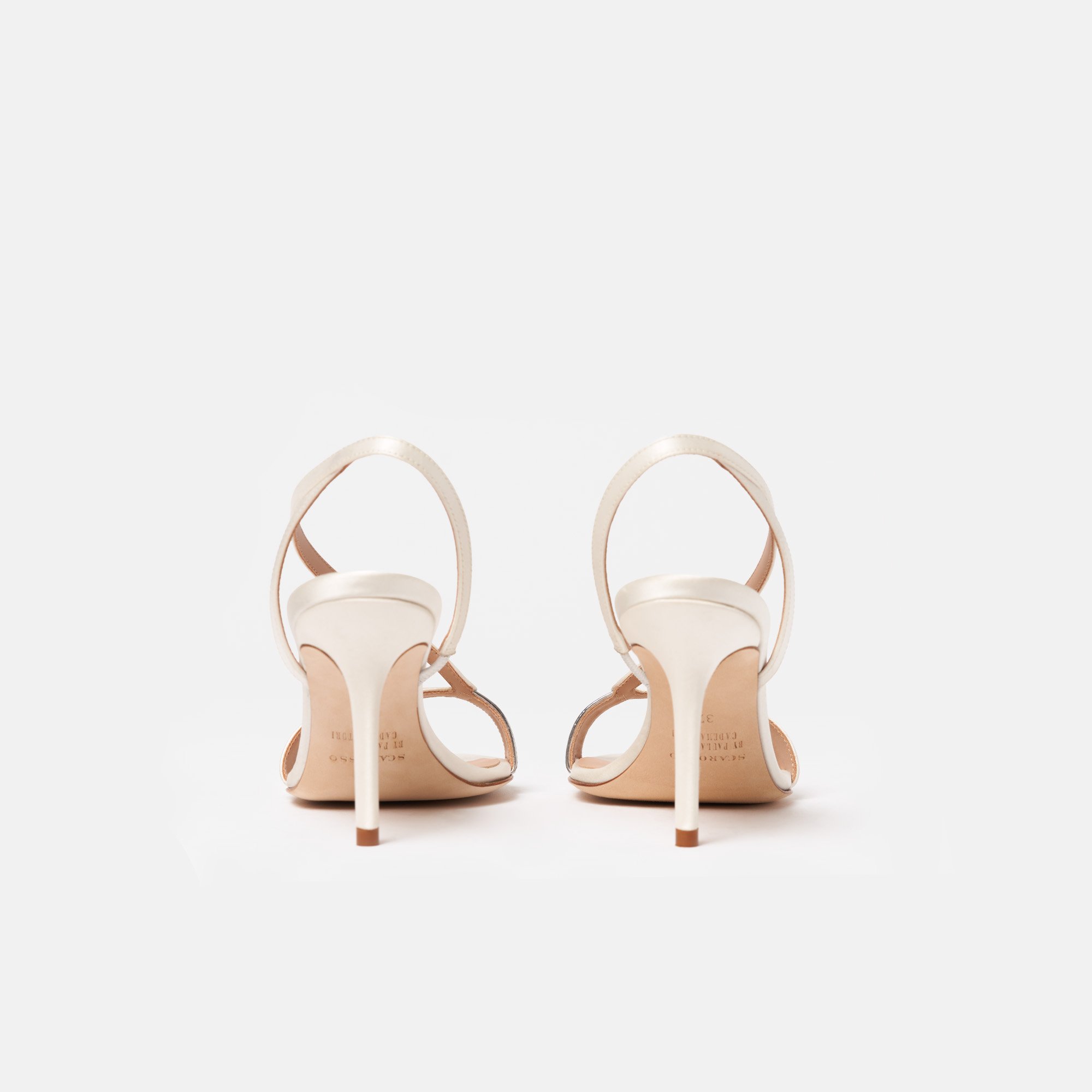Scarosso Paula Almond-toe Strappy Sandals In White