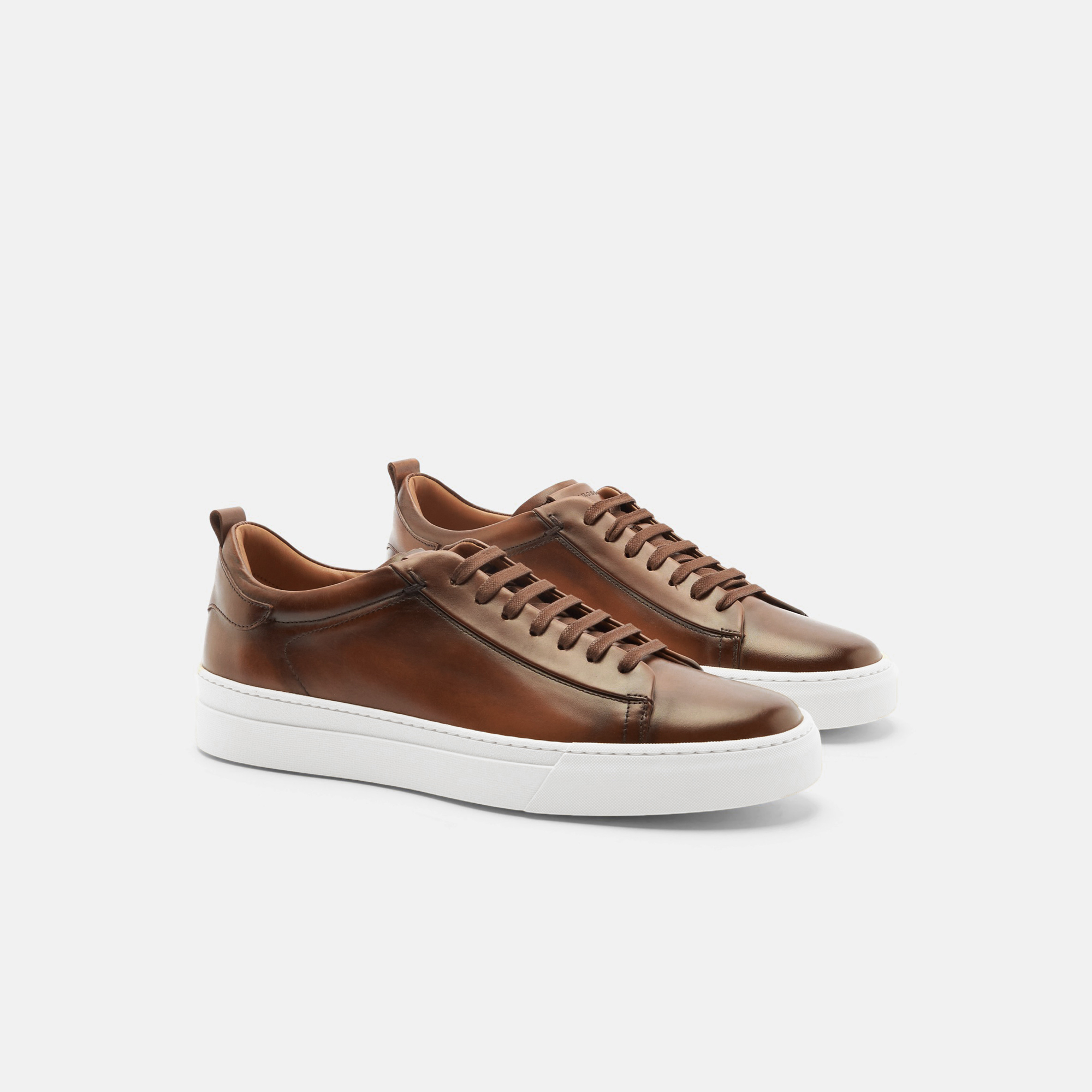 Shop Scarosso Joseph Brown - Man Sneakers Brown In Brown - Calf Leather