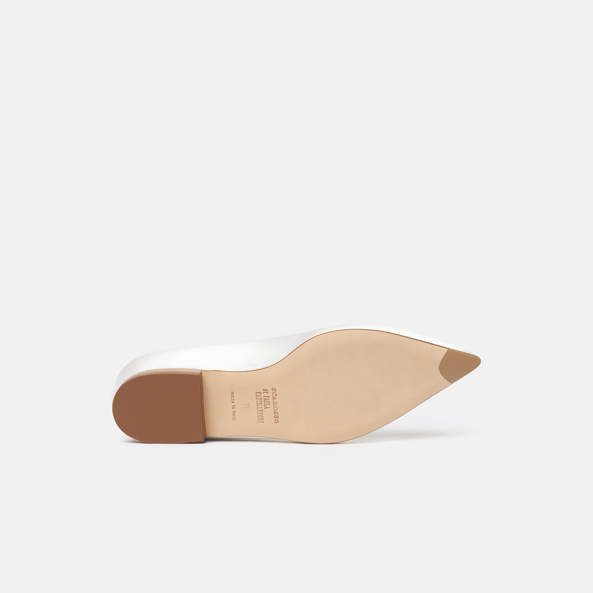 Scarosso Iris Pointed-toe Leather Ballerinas In White