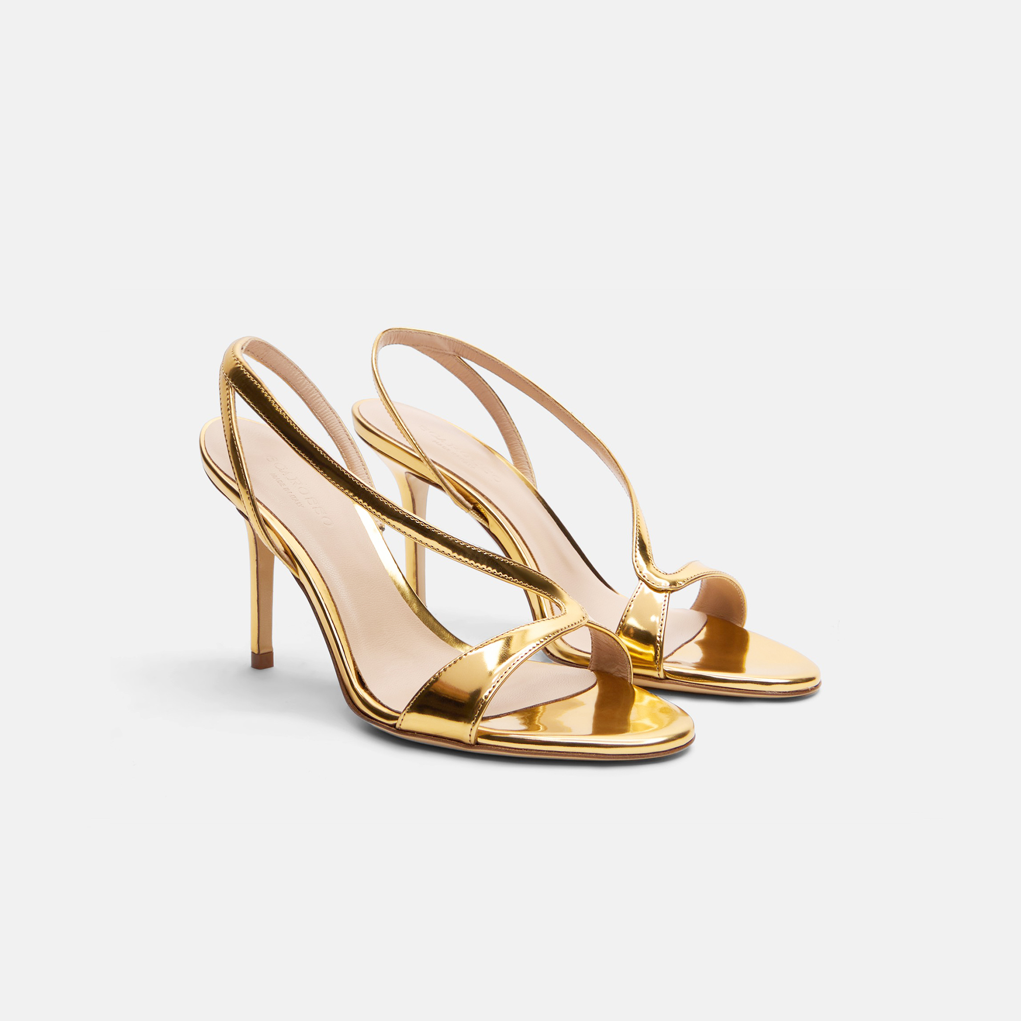 Scarosso 85mm Paula Strappy Sandals In Gold - Metal