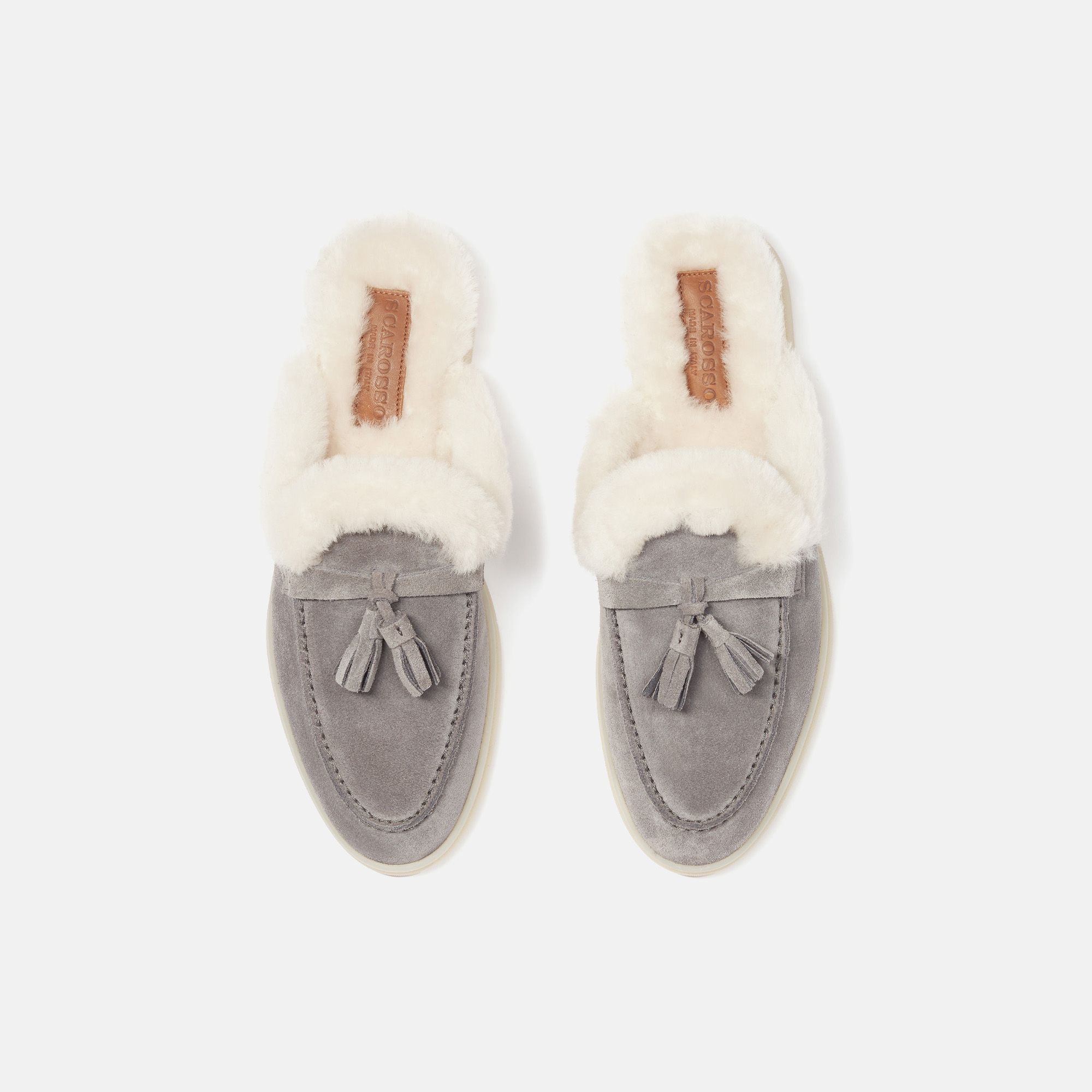 SCAROSSO SCAROSSO LUCREZIA FUR GREY SUEDE 