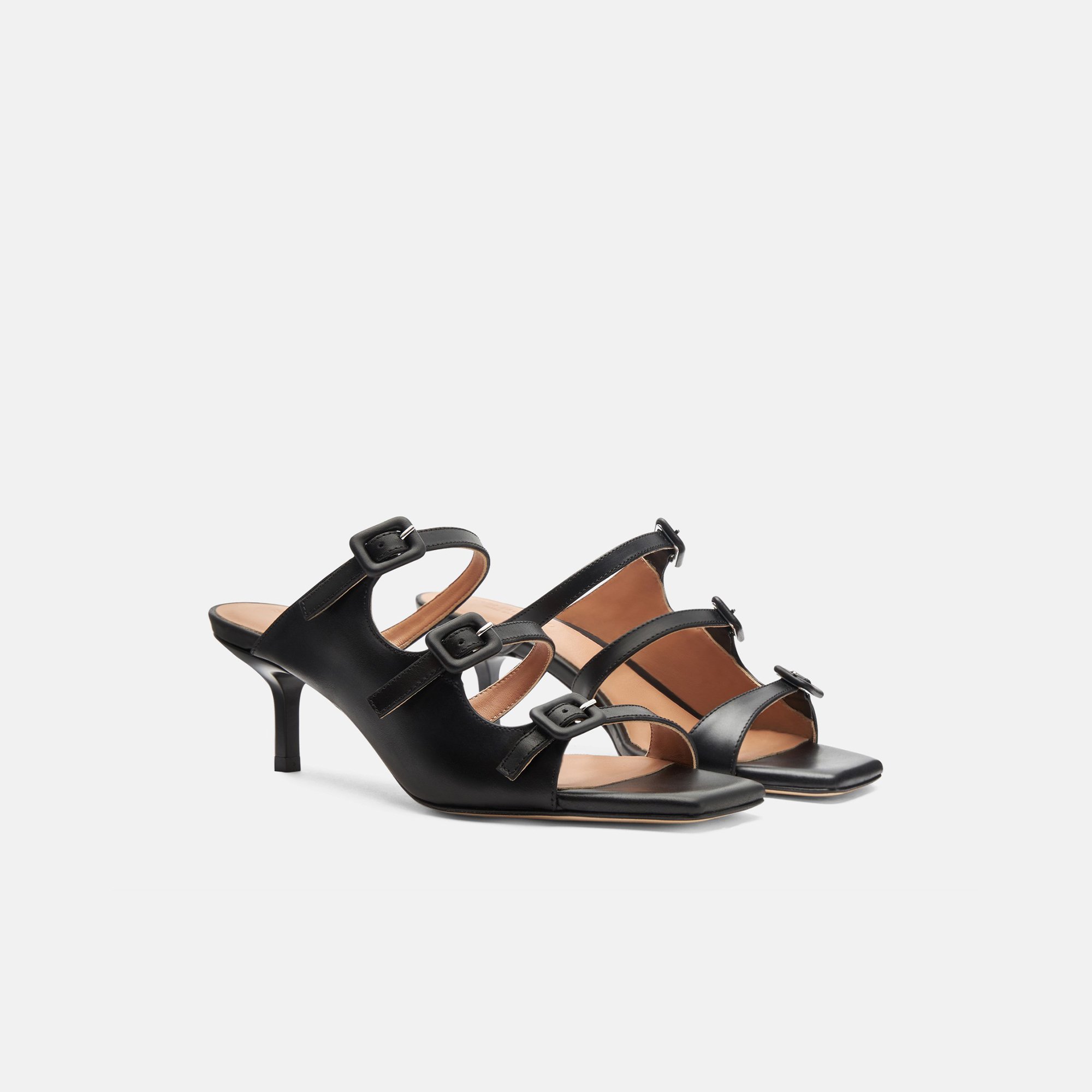 Scarosso Manuela 65mm Leather Mules In Black - Calf