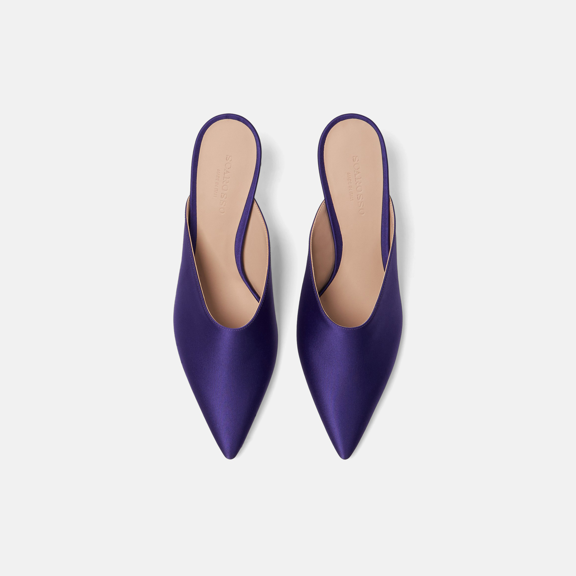 Scarosso Laura 60mm Satin Mules In Purple - Silk