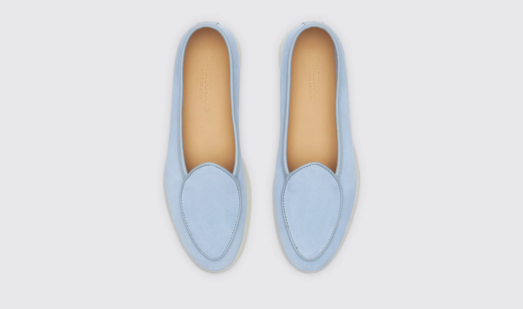 Shop Scarosso Livia Light Blue Suede - Woman Loafers Light Blue In Light Blue - Suede