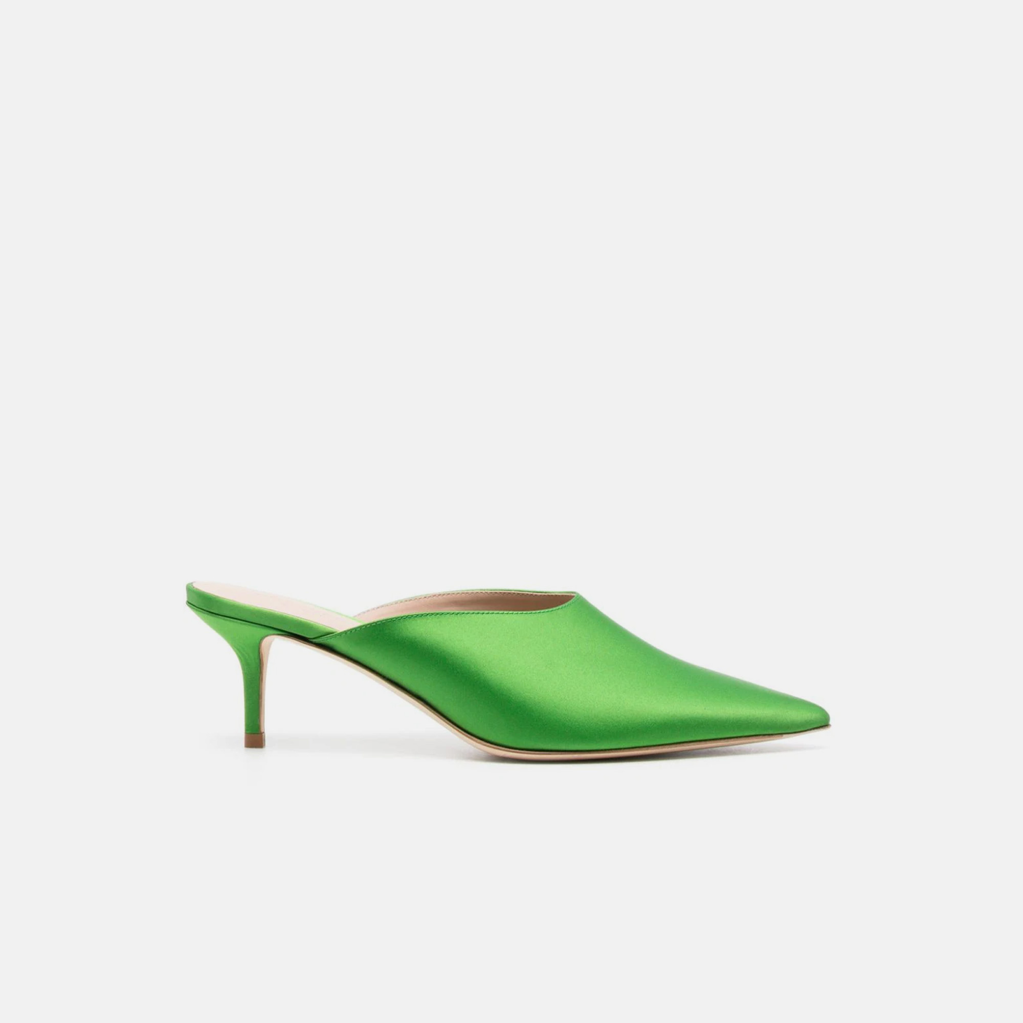 Scarosso Laura Green - Woman Mules Green In Green - Silk