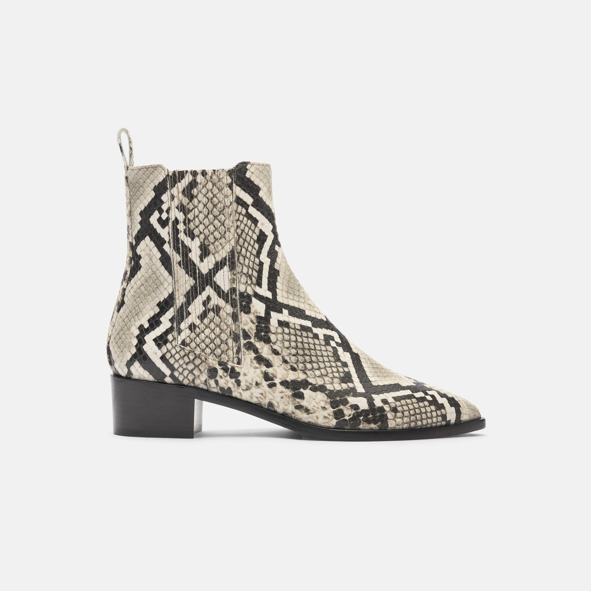 Scarosso Olivia Python - Woman Chelsea Boots Beige In Beige - Python-printed Calf