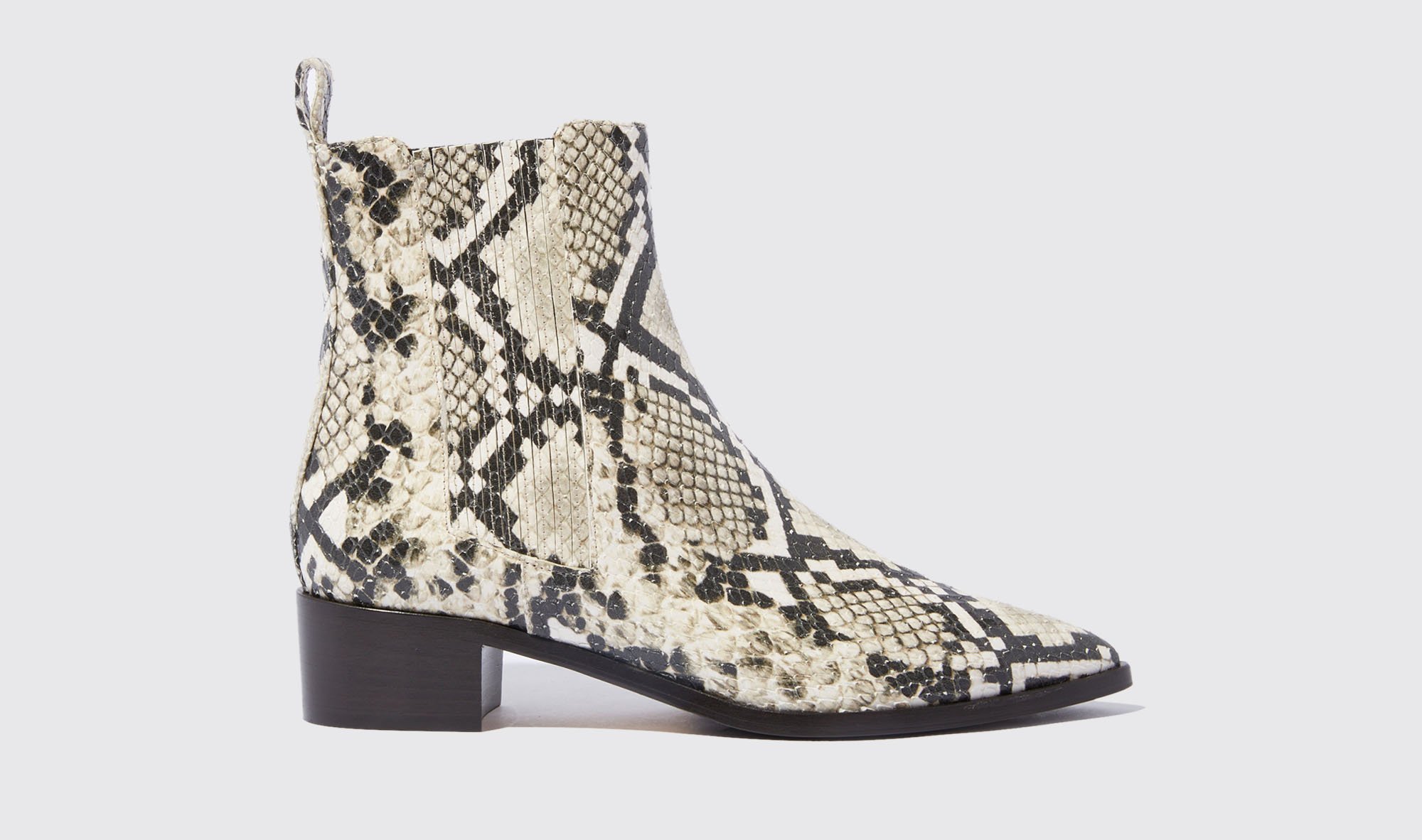 Scarosso Olivia Python - Woman Chelsea Boots Beige In Beige - Python-printed Calf