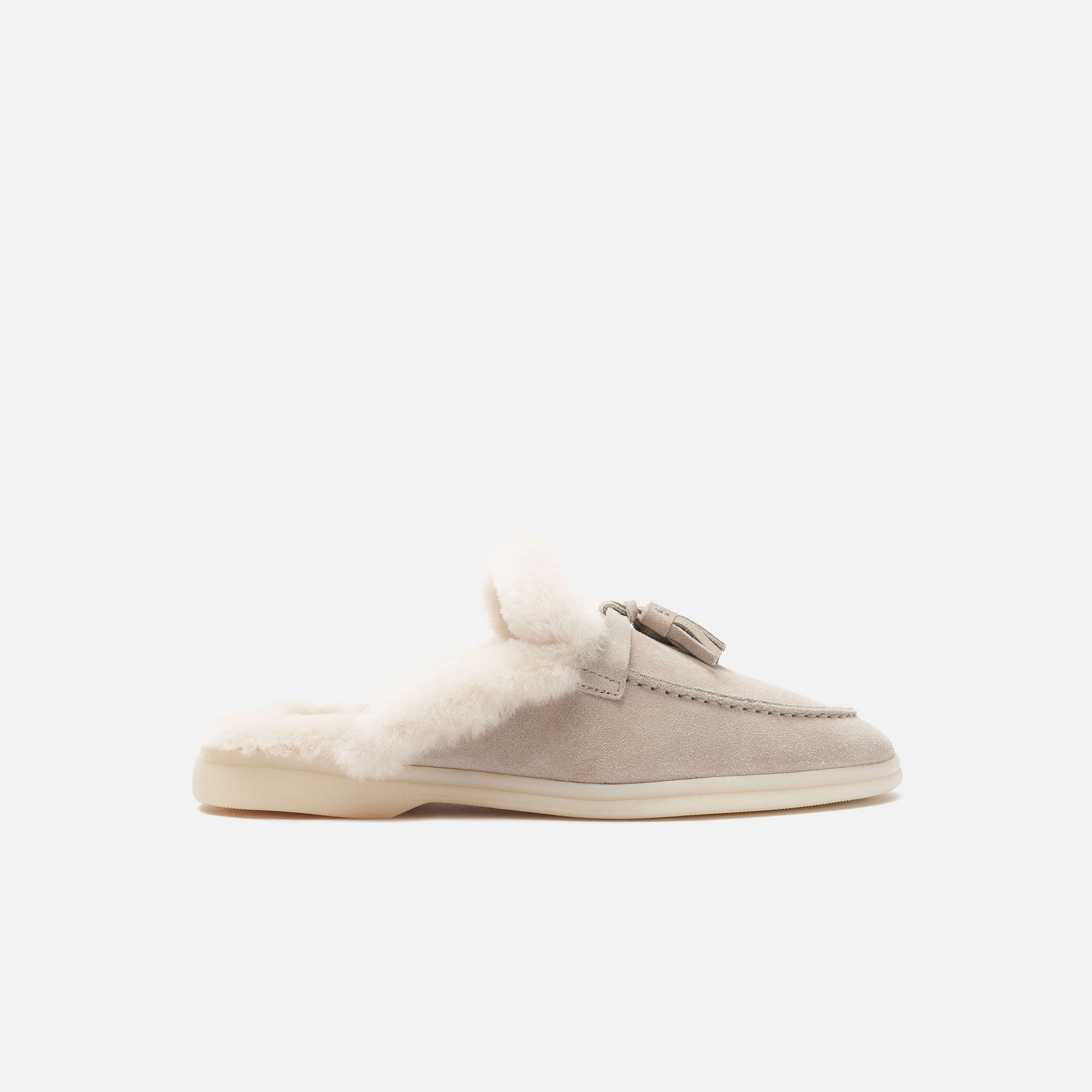 Scarosso Lucrezia Shearling Slip-on Mules In Sand - Suede Fur