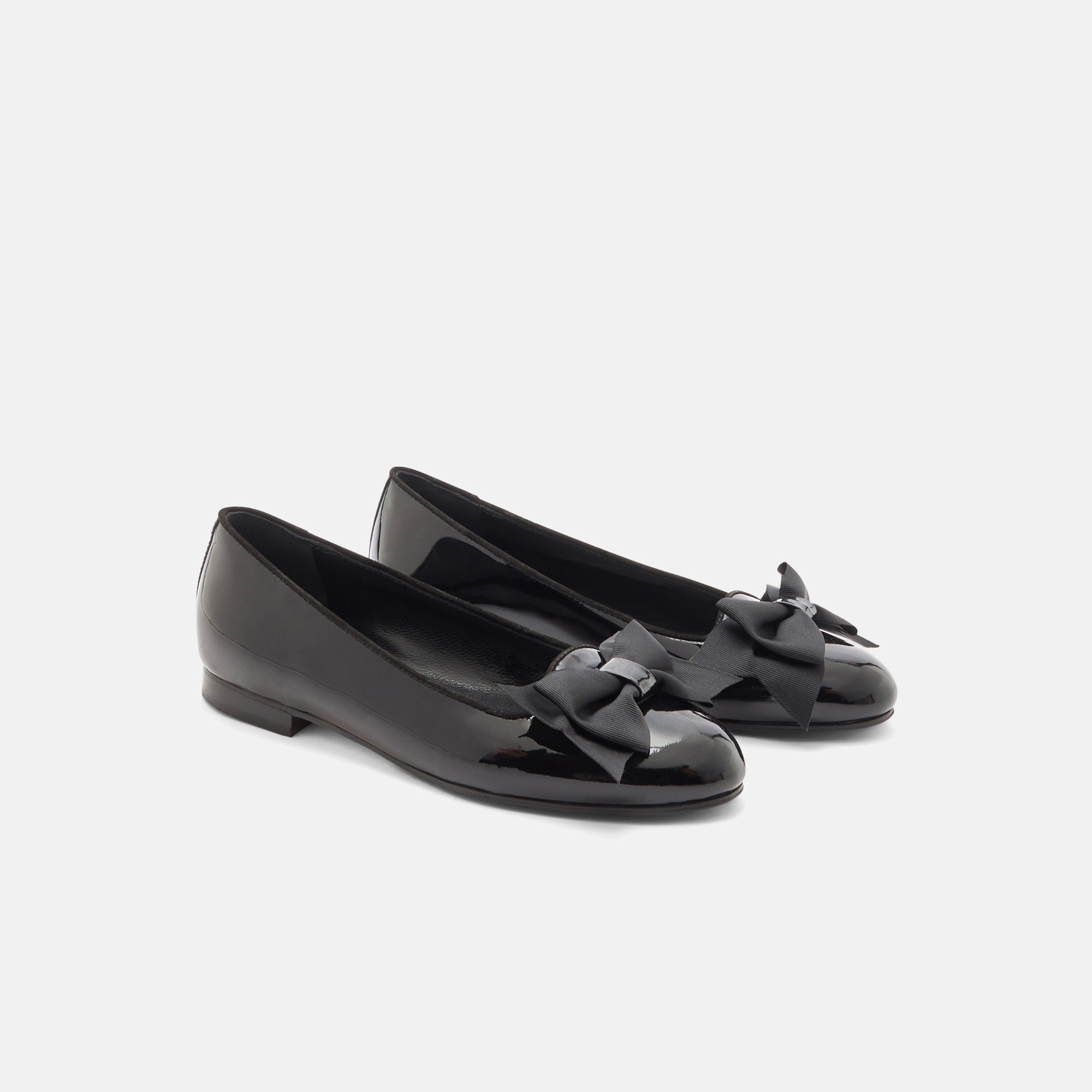 black patent ballerinas