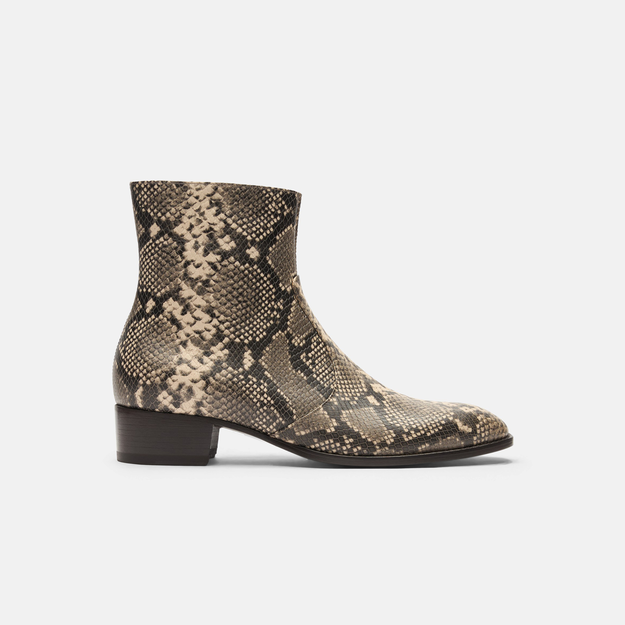 Scarosso Warren Python-print Chelsea Boots In Beige - Python-printed Calf
