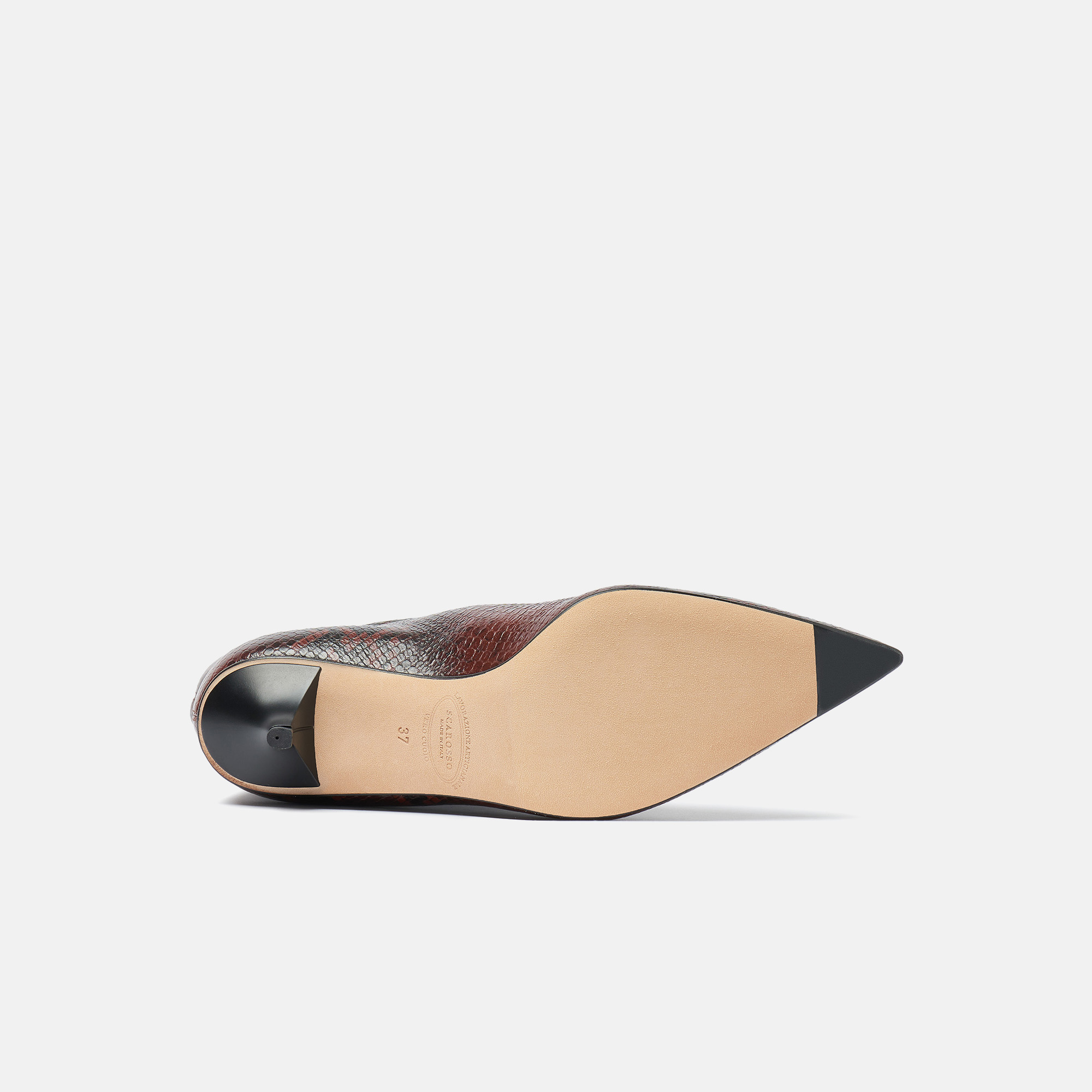 Scarosso Barbara Brown Snake In Brown - Snake-printed Calf