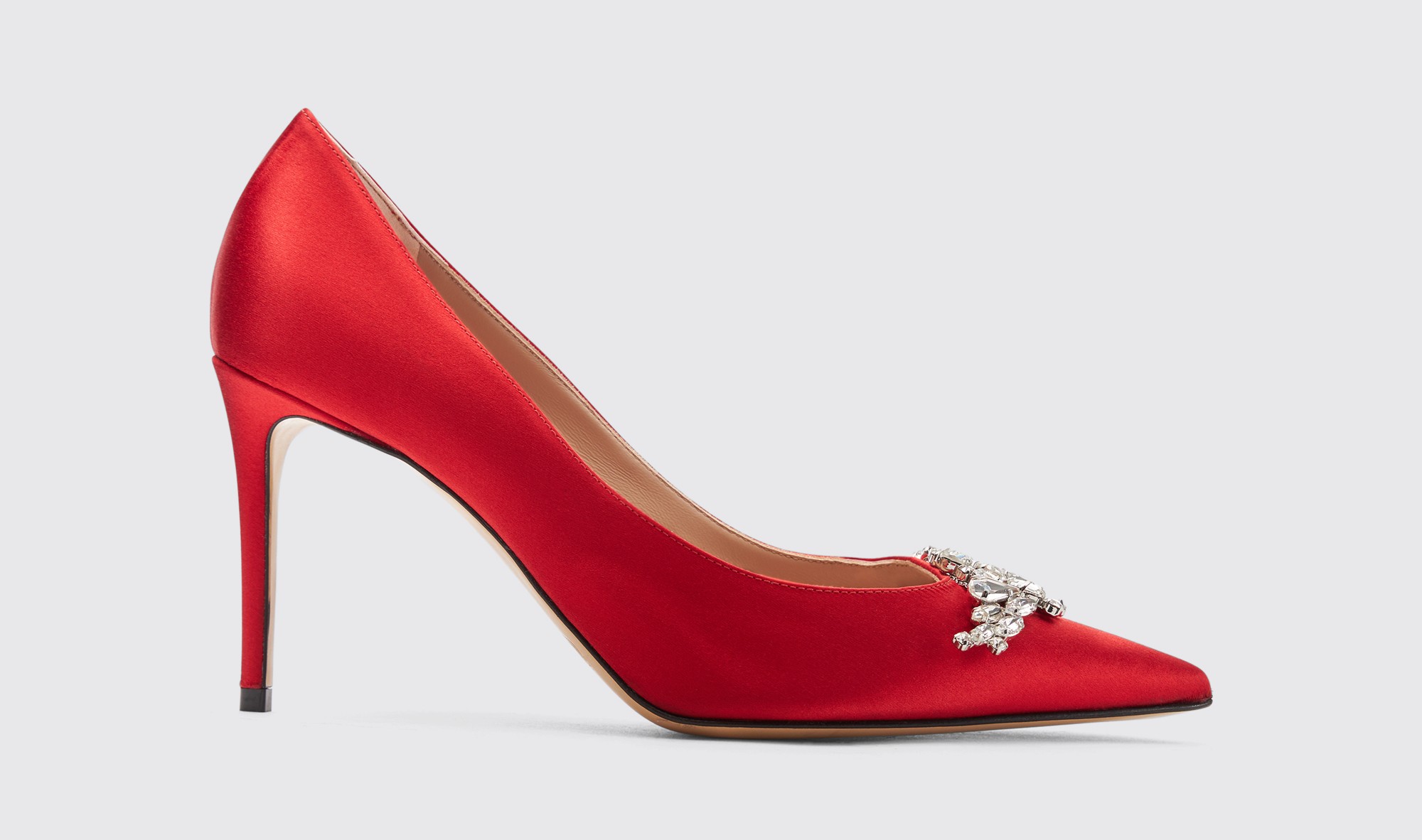 Scarosso Greta Red Satin - Woman High Heels Red