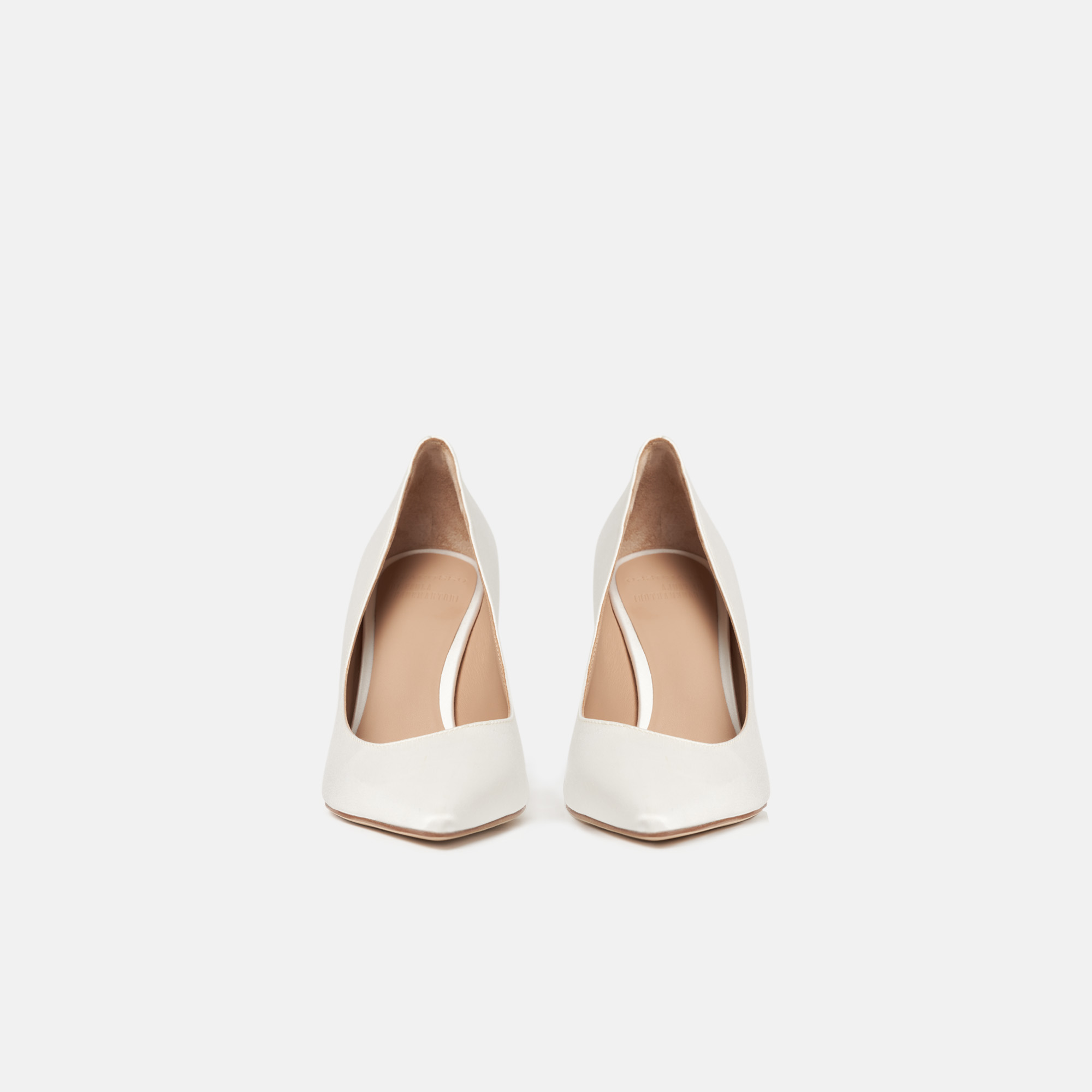 Scarosso Greta Satin Pointed-toe Pumps In White