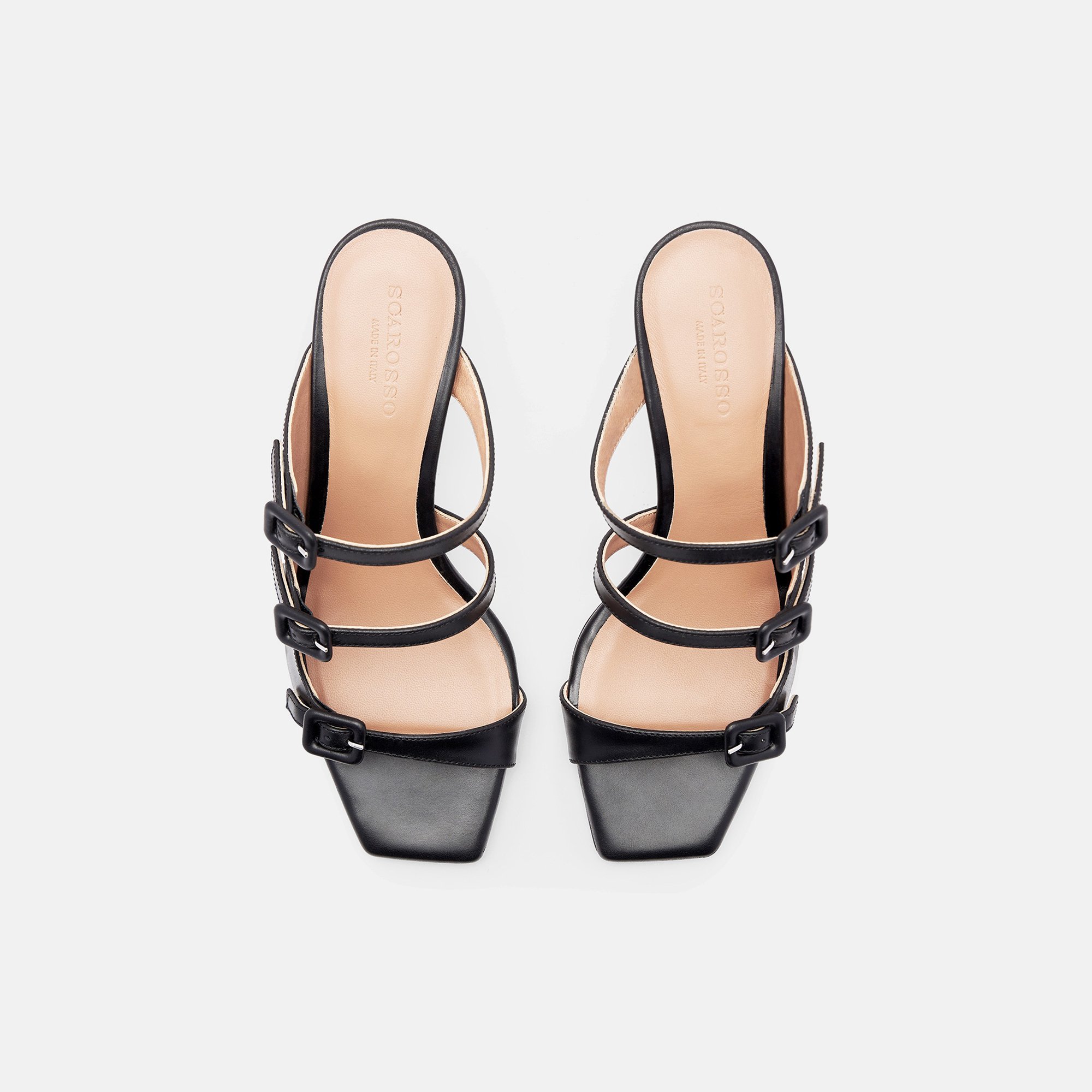 Scarosso Manuela 65mm Leather Mules In Black - Calf