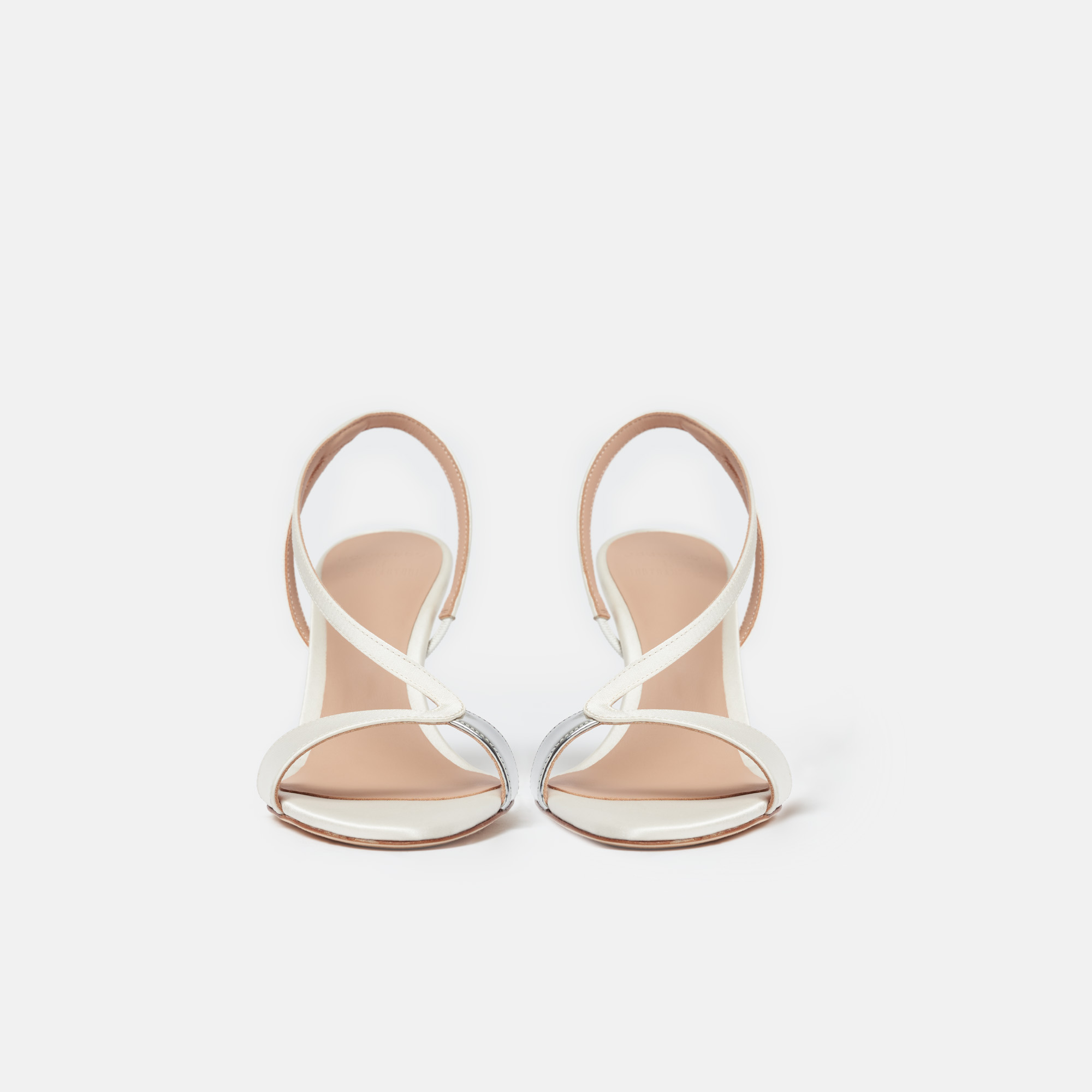 Scarosso Paula Almond-toe Strappy Sandals In White