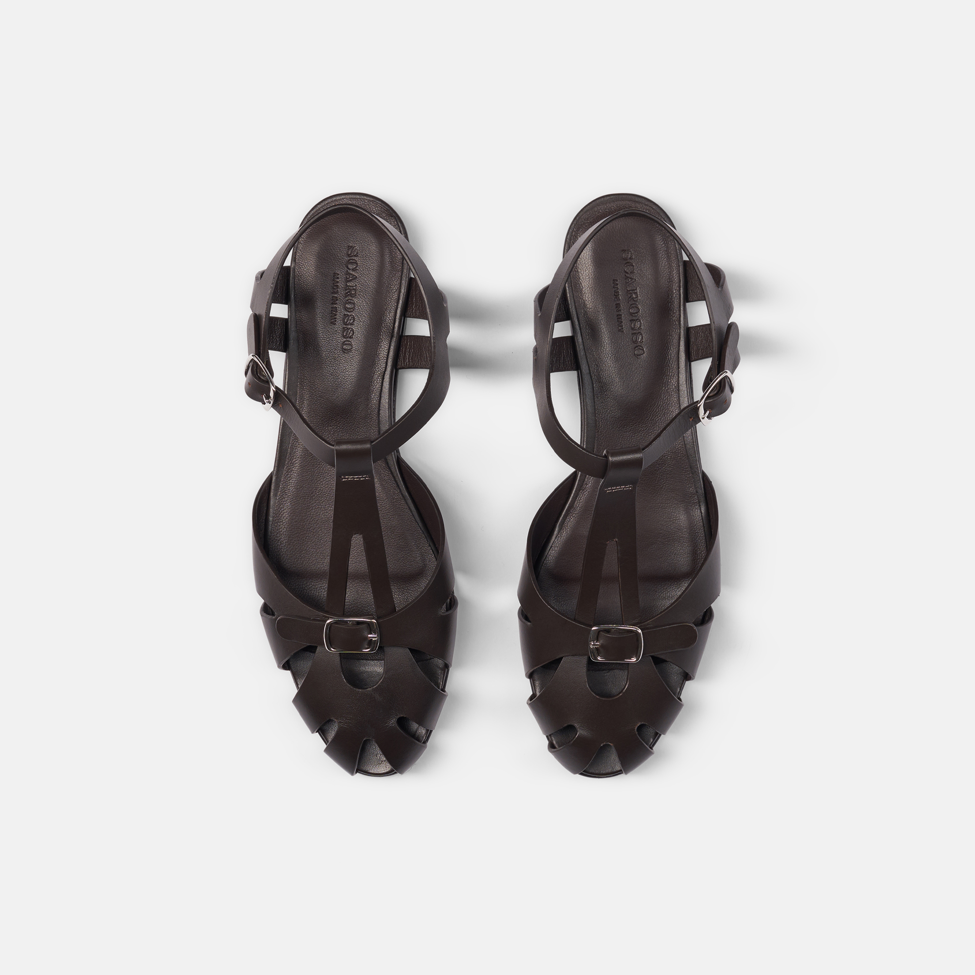 Scarosso Gala Fisherman Sandals In Dark Brown - Calf