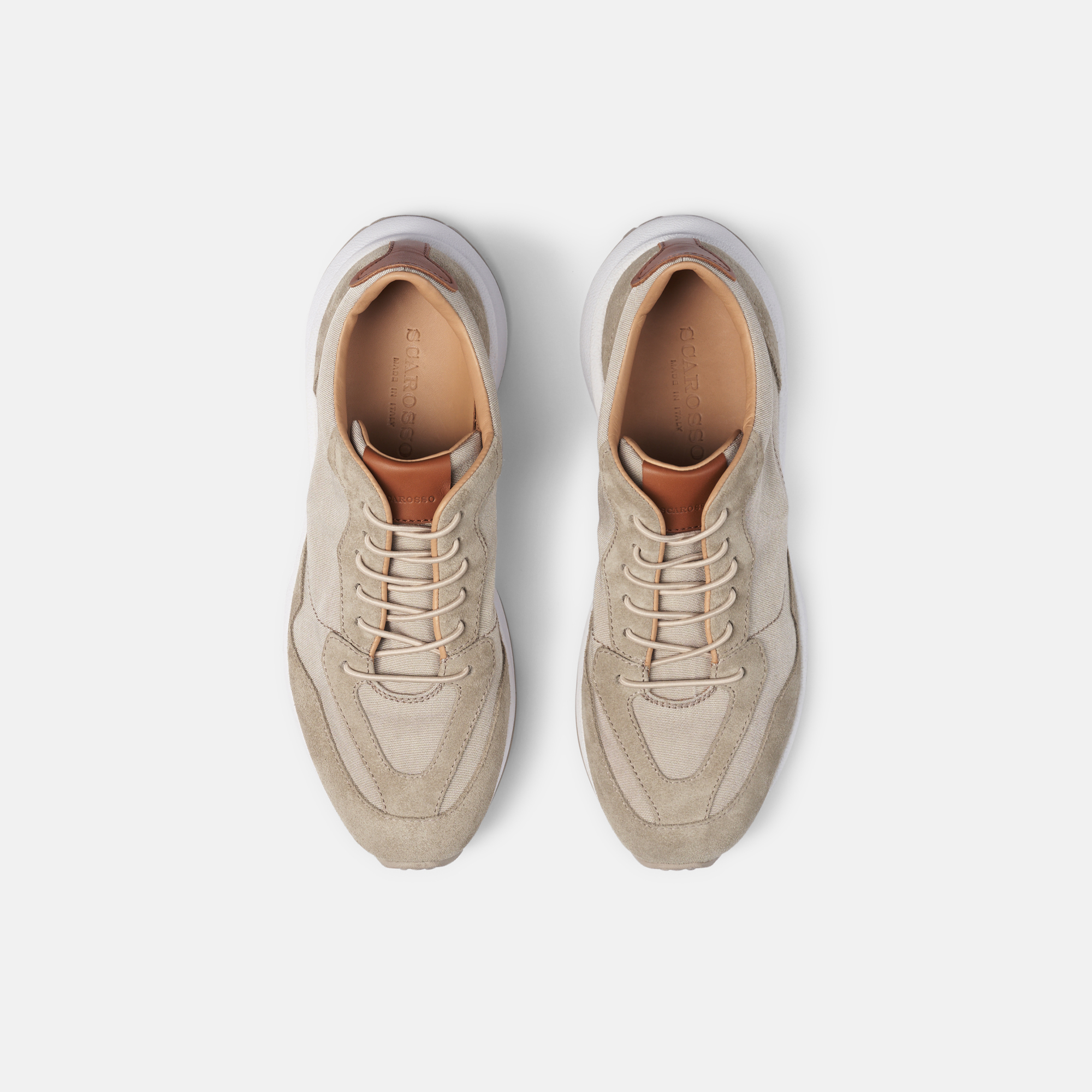 Scarosso Achille Sneakers In Beige - Fabric