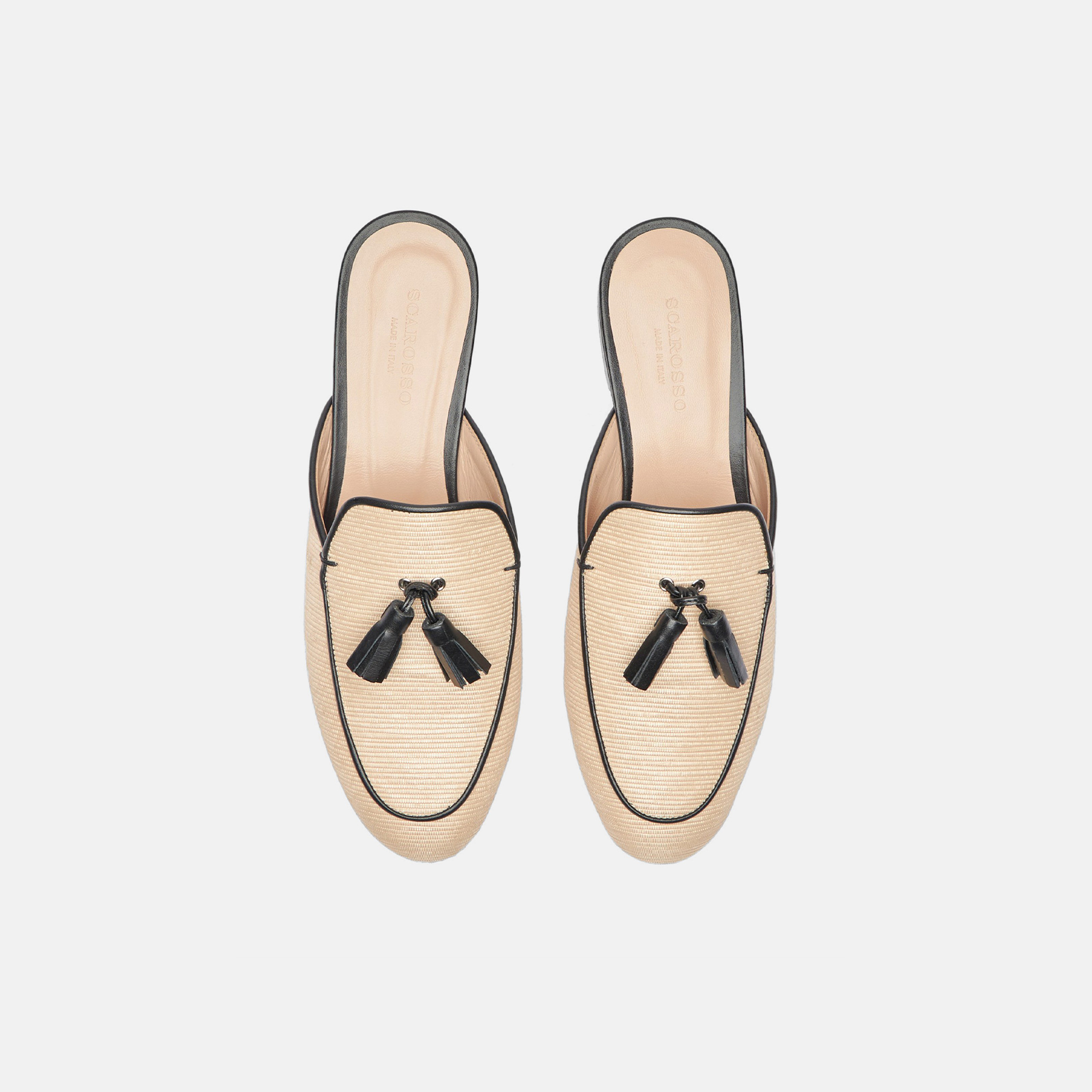 Shop Scarosso Giorgina Beige Straw - Woman Mules Beige In Beige - Straw