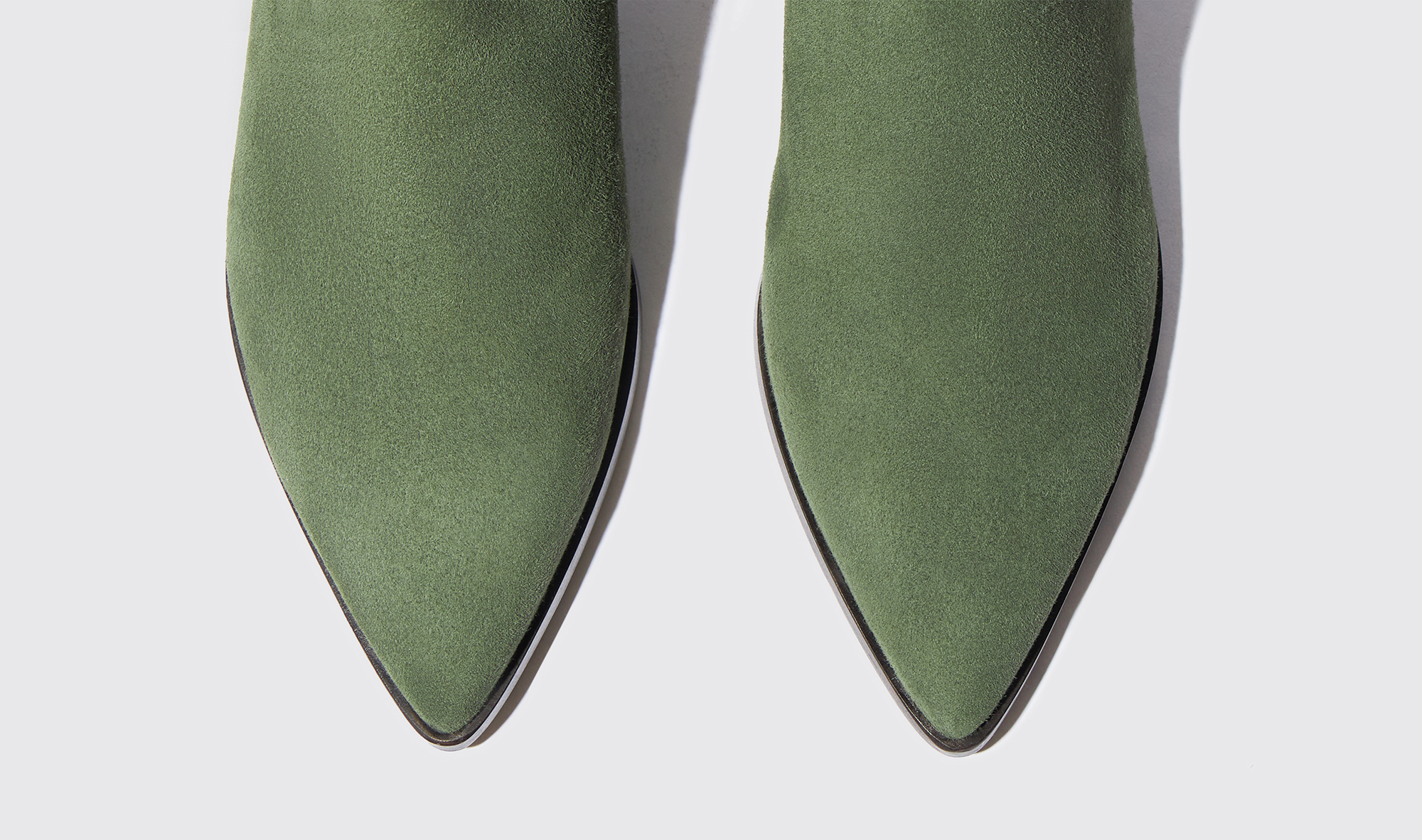 Shop Scarosso Olivia Green Suede - Woman Chelsea Boots Green In Green - Suede
