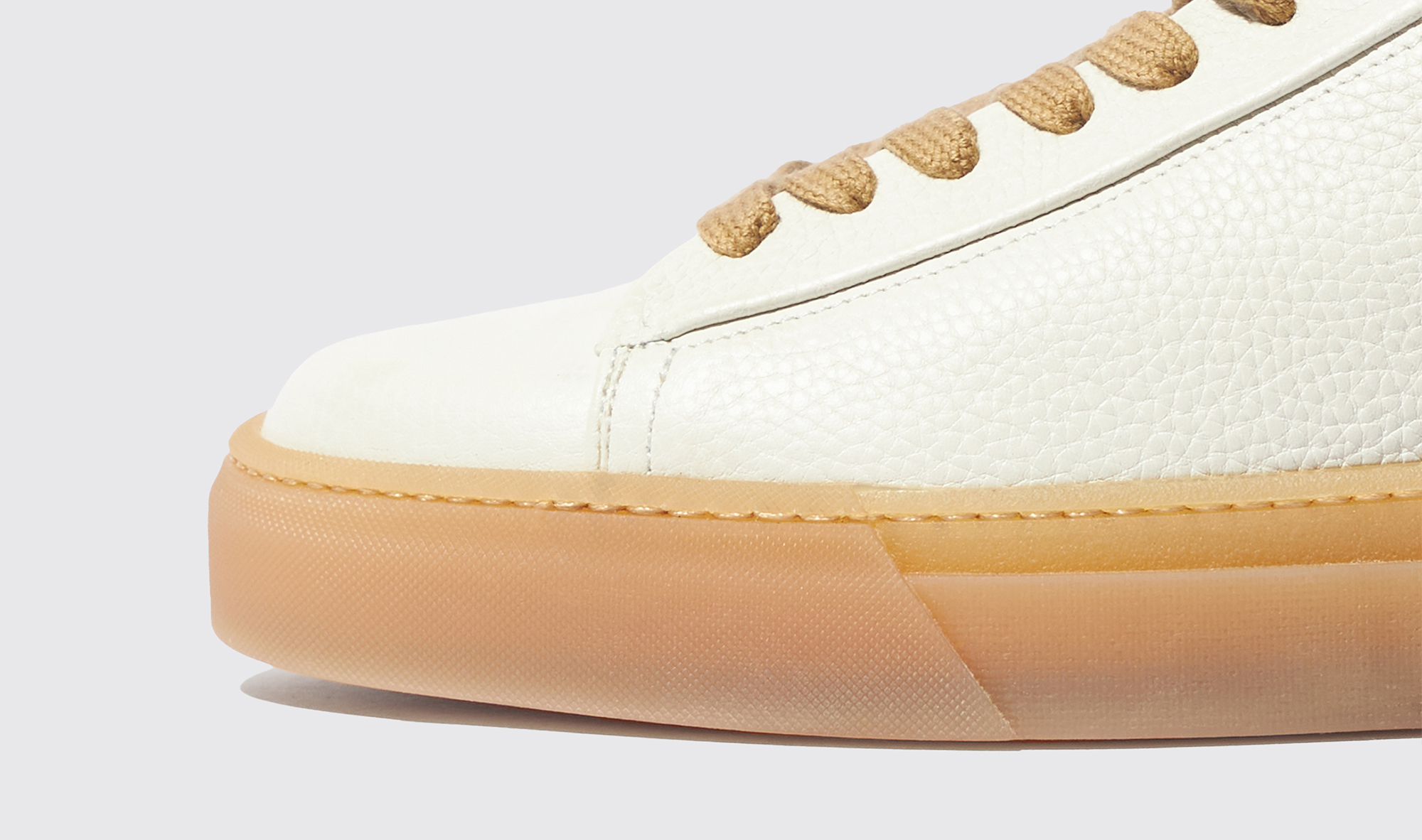 Shop Scarosso Joseph White Grain - Man Sneakers White In White - Calf Leather