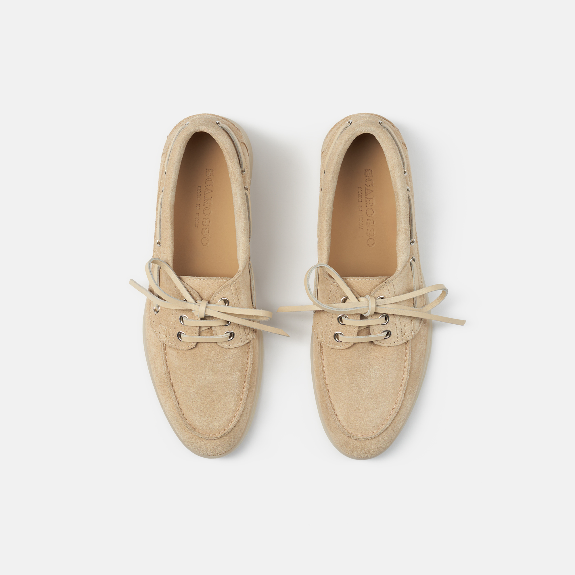 Scarosso Lia Boat Shoes In Butter - Suede