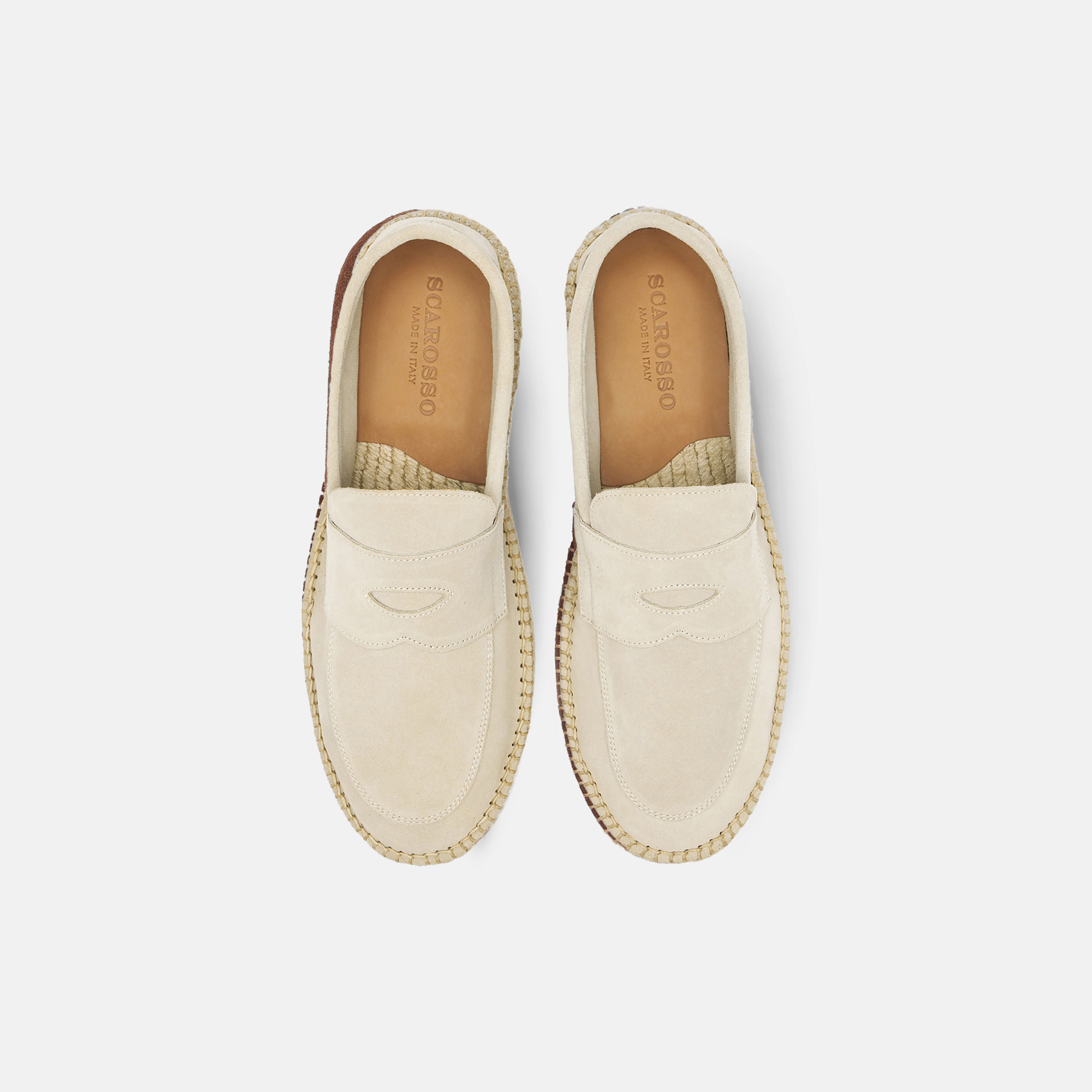 Scarosso Diego Round-toe Espadrilles In Raw - Suede