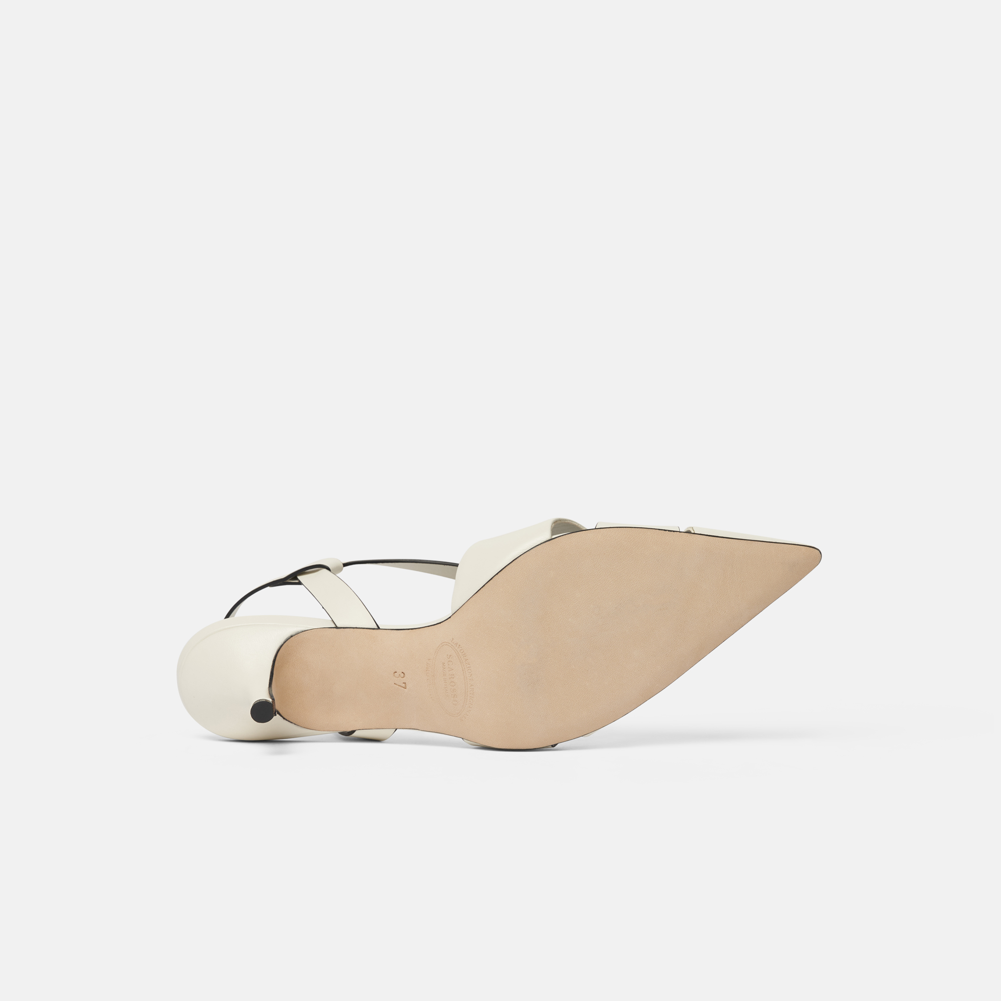 Shop Scarosso Clio Off White In Off White - Calf